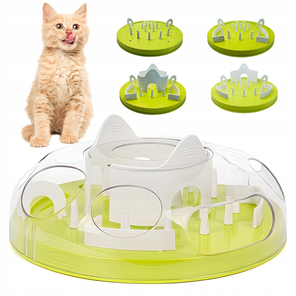 GREEN INTERACTIVE CAT BOWL LABYRINTH SLOW FEEDING ABS
