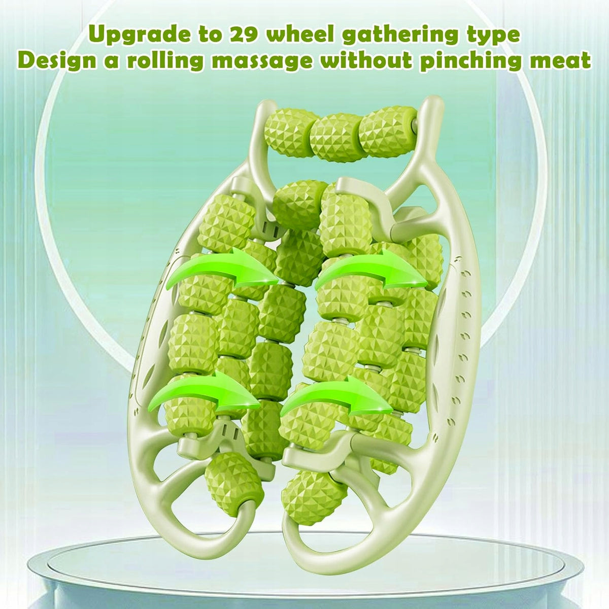GREEN LEG MASSAGE DEVICE WITH 4 BALLS STRIP AND ROLLER Manufacturer code 0022107602055
