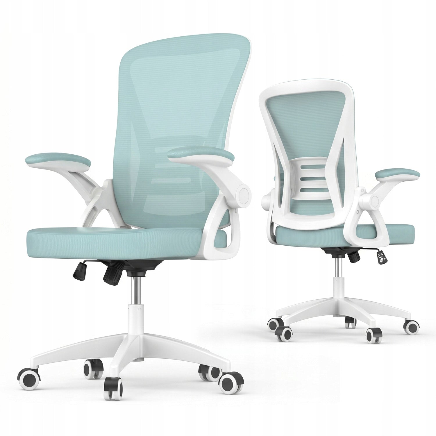 GREEN MESH SWIVEL OFFICE CHAIR WITH ADJUSTABLE LUMBAR SUPPORT