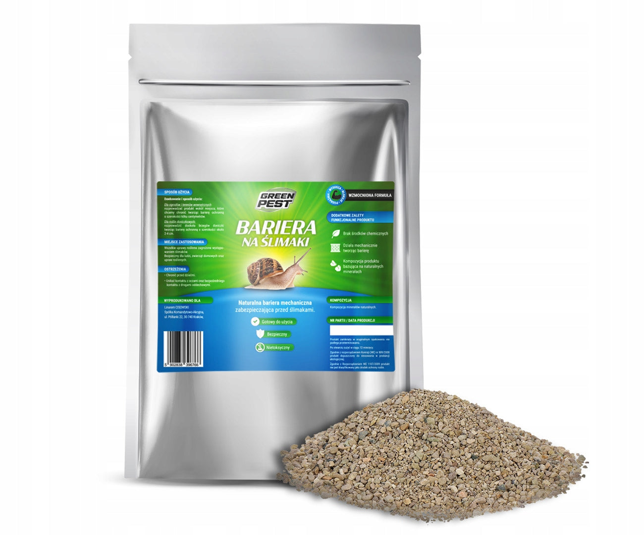 GREEN PEST GRANULES SNAIL BARRIER AGAINST SNAILS 1,5KG Packaging status original