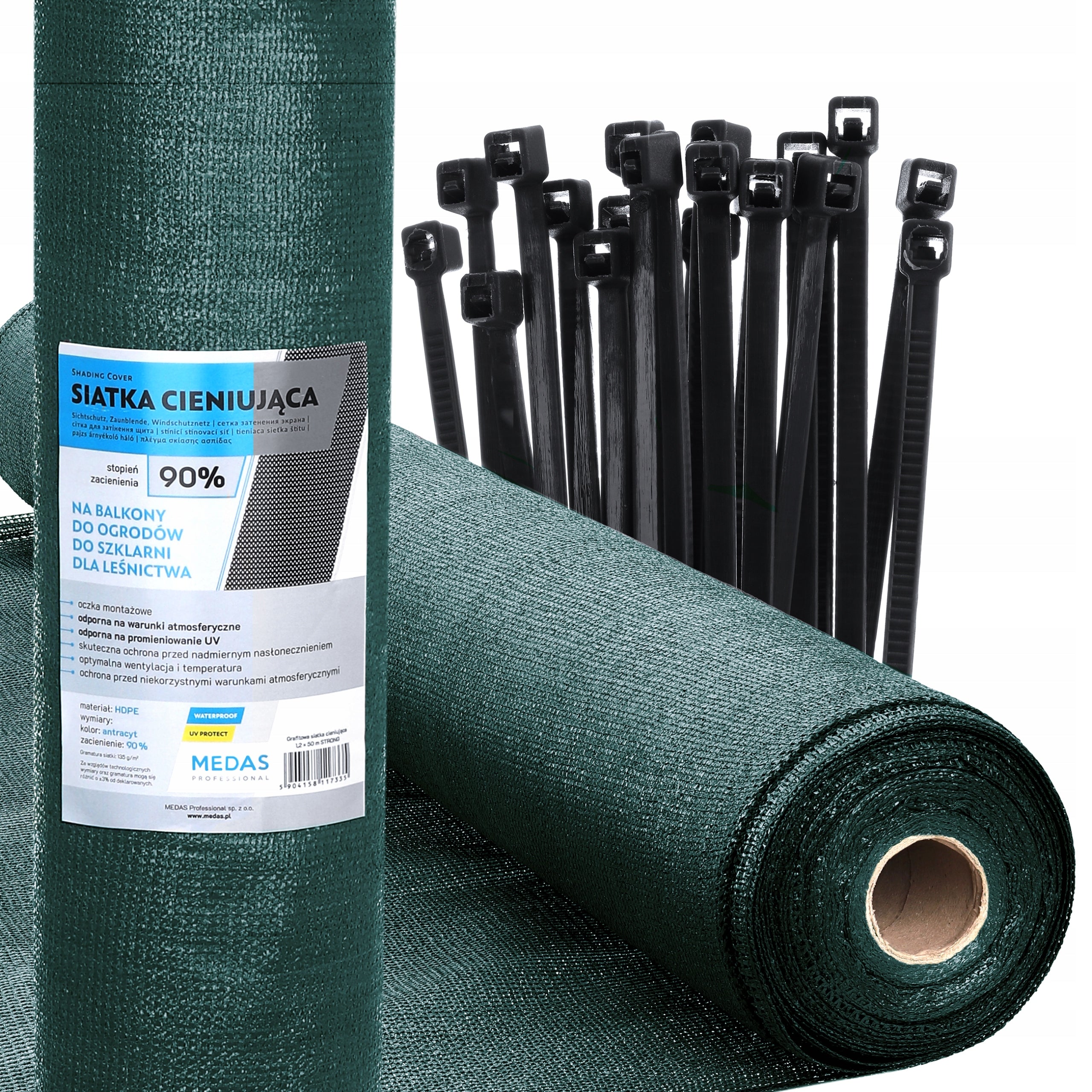 GREEN SHADING MESH 90% SHIELDING 1,5X10M UV