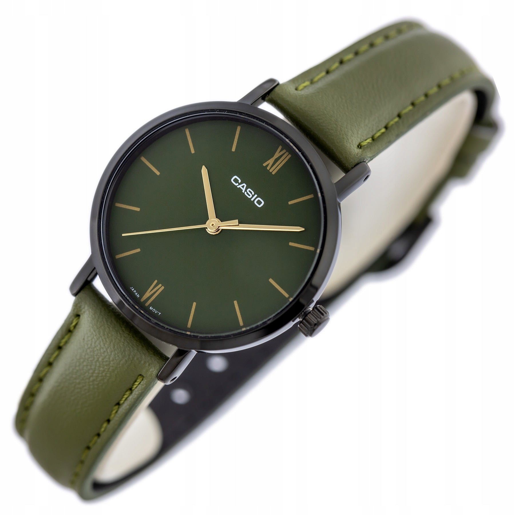 GREEN WOMEN'S WATCH CASIO LTP-VT02BL-3A CLASSIC + GIFT BOX Manufacturer code zd635a