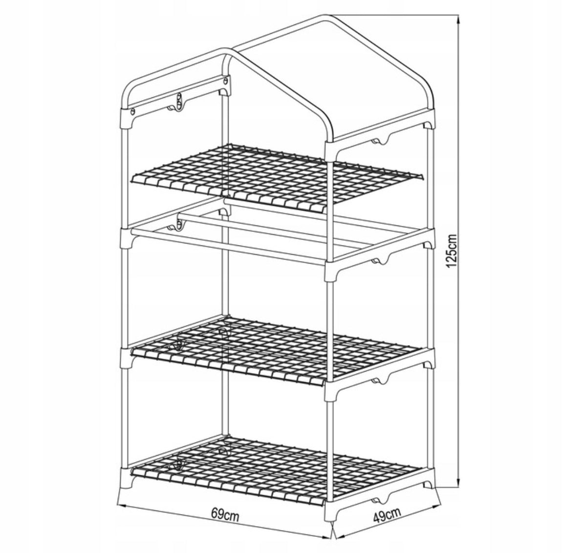 GREENHOUSE GARDEN BALCONY 3 SHELVES BOOKCASE FLOWERBED FLOWER STAND 125x70 Manufacturer code 84911127