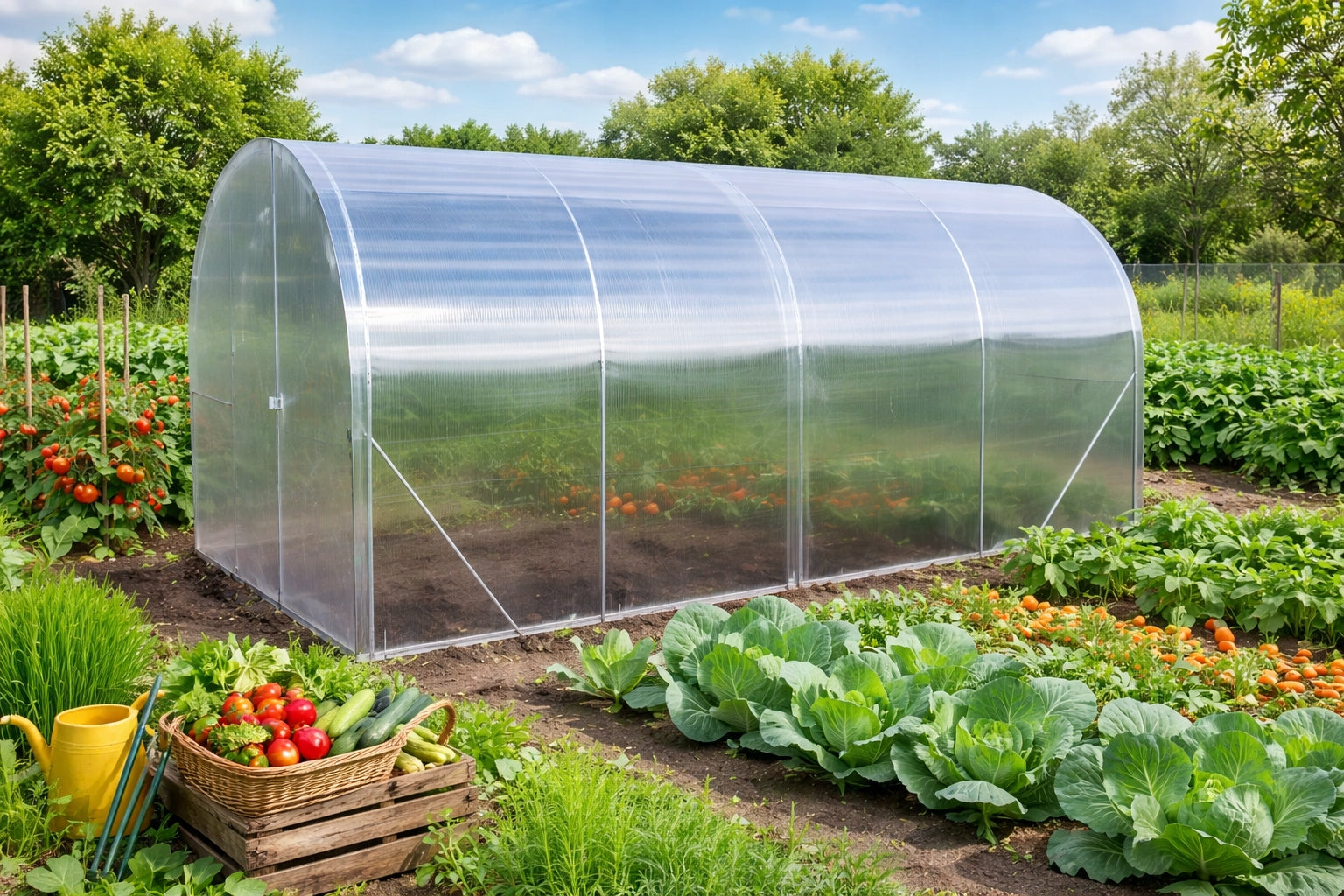 GREENHOUSE, GARDEN TUNNEL MADE OF POLYCARBONATE 4 MM "VEGAN" 2x4
