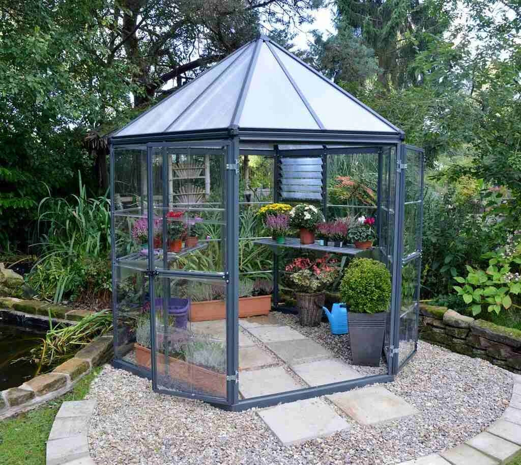 GREENHOUSE GARDEN WINTER GARDEN 2,5x2,5 PALRAM ALUMINUM POLYCARBONATE GREY Product weight with unit packaging 52 kg