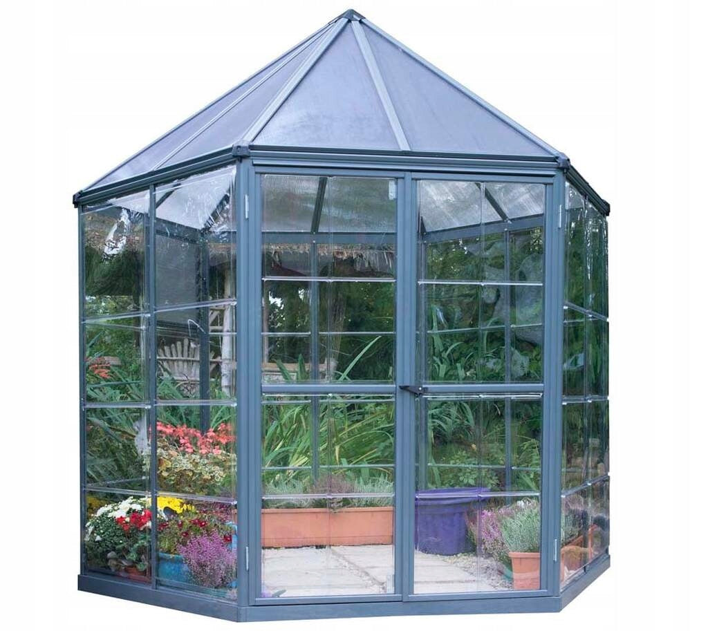 GREENHOUSE GARDEN WINTER GARDEN 2,5x2,5 PALRAM ALUMINUM POLYCARBONATE GREY