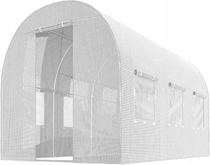 GREENHOUSE LARGE GARDEN 200x300x200CM 6 WINDOWS DURABLE WHITE CONSTRUCTION Manufacturer no brand