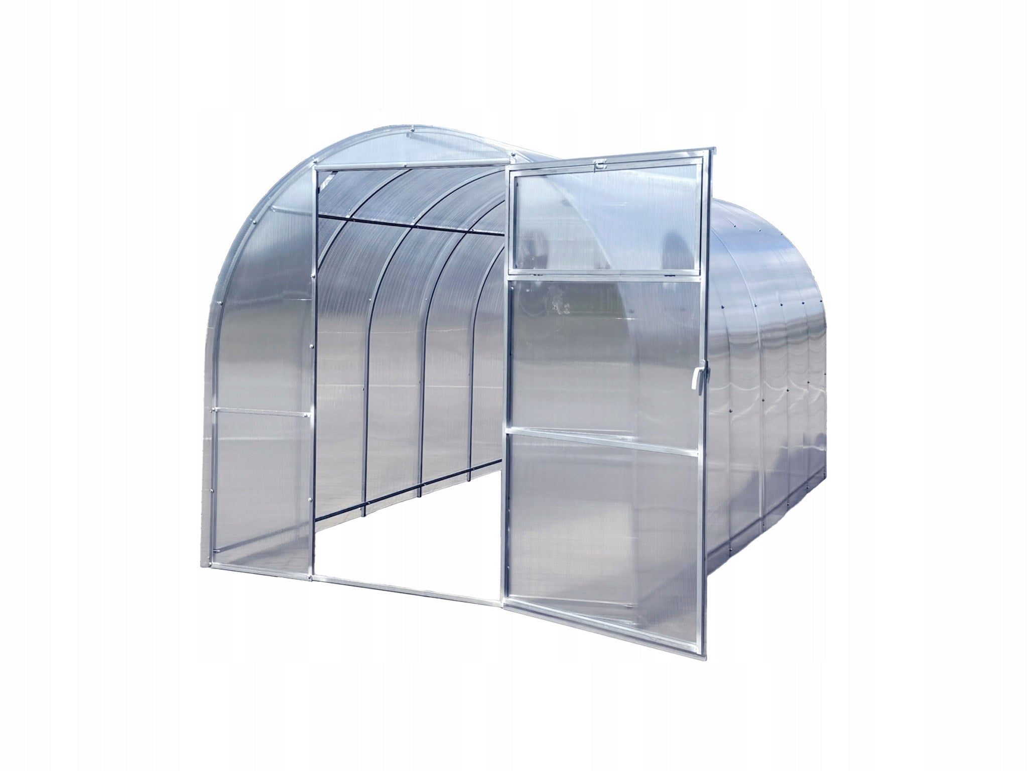 GREENHOUSE MADE OF POLYCARBONATE 2x3m with ZINC TUNNEL 20x20mm