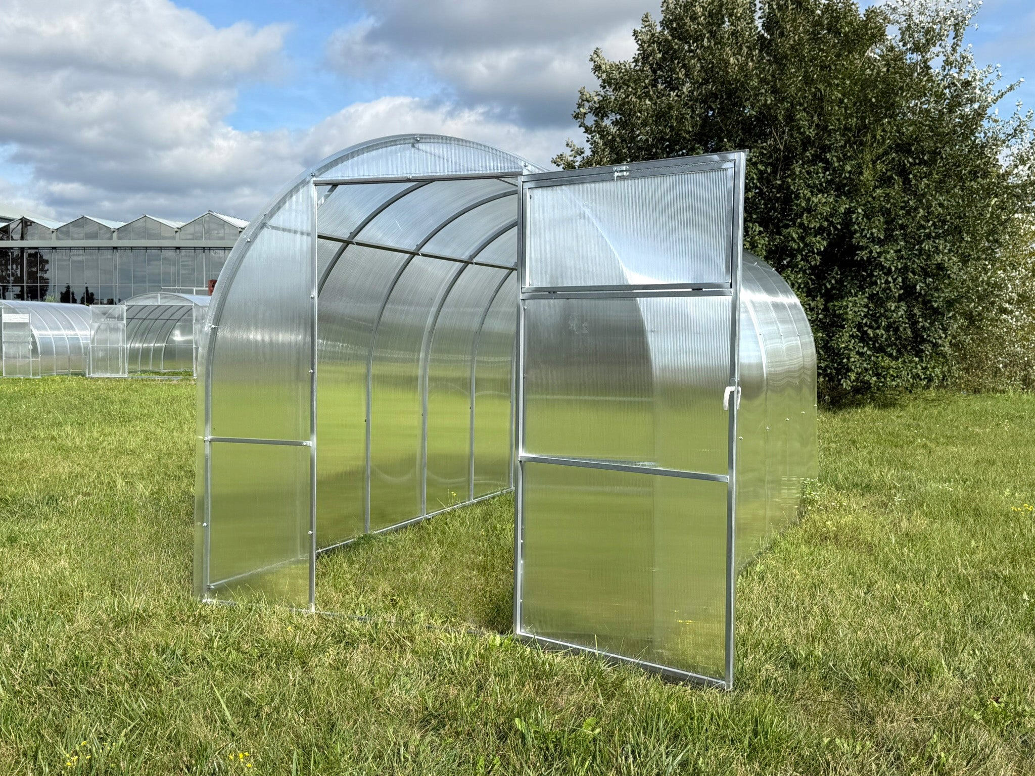 GREENHOUSE MADE OF POLYCARBONATE 6mm 2x4m with ZINC TUNNEL 20x20mm Width 2 m
