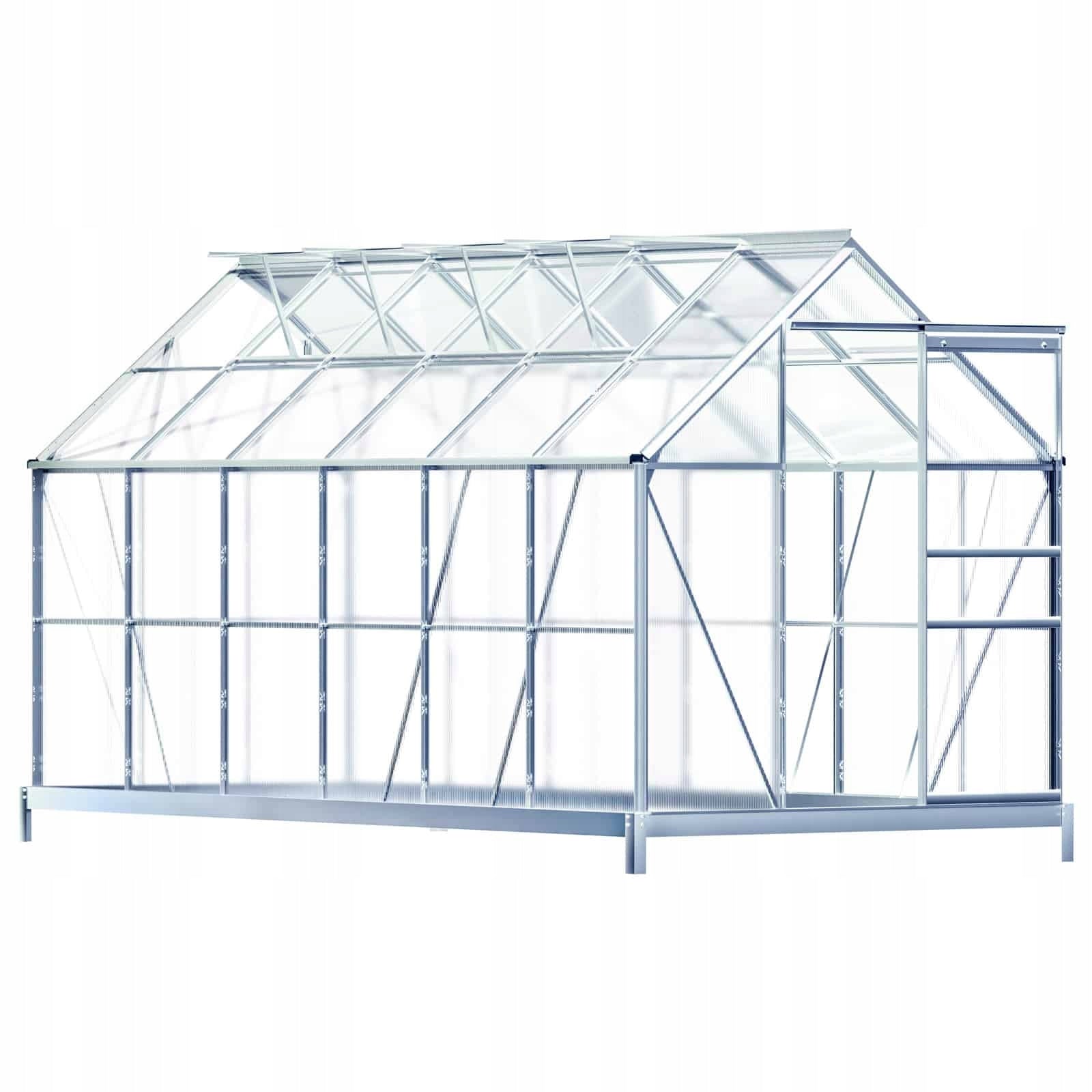 GREENHOUSE POLYCARBONATE GARDEN TUNNEL 4mm 1,9x3,7m STRONG 3x6 with foundation Product height 195 cm