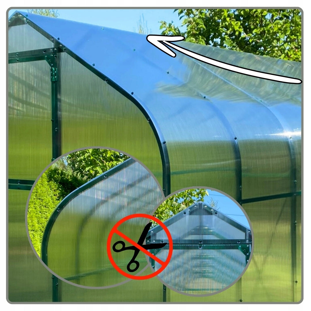 GREENHOUSE POLYCARBONATE TUNNEL 12M2 300X400 PTF POLAND GREEN +WINDOW INCLUDED Manufacturer code PPS-3Z+OPZ-ALU
