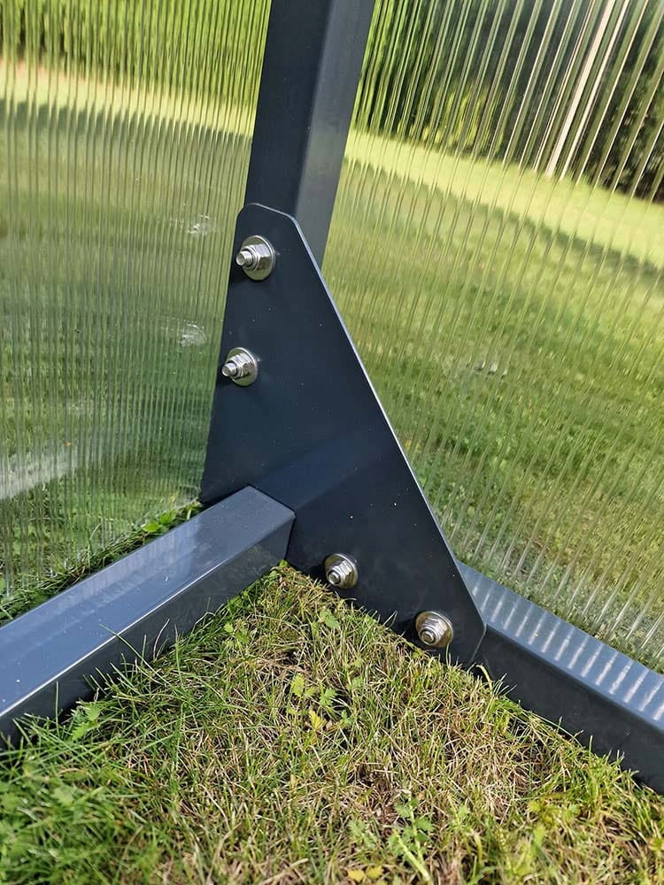 GREENHOUSE POLYCARBONATE TUNNEL 15M2 250X600 PTF POLAND ANTHRACITE GREY Length 6 m