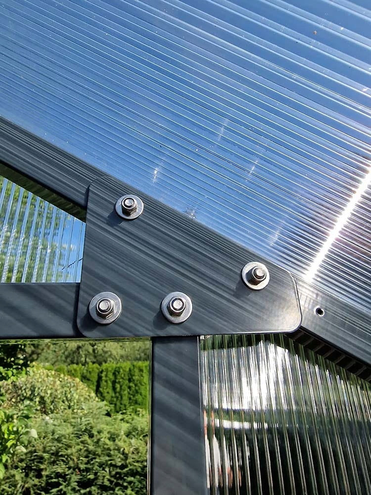 GREENHOUSE POLYCARBONATE TUNNEL 15M2 250X600 PTF POLAND ANTHRACITE GREY Manufacturer PTF