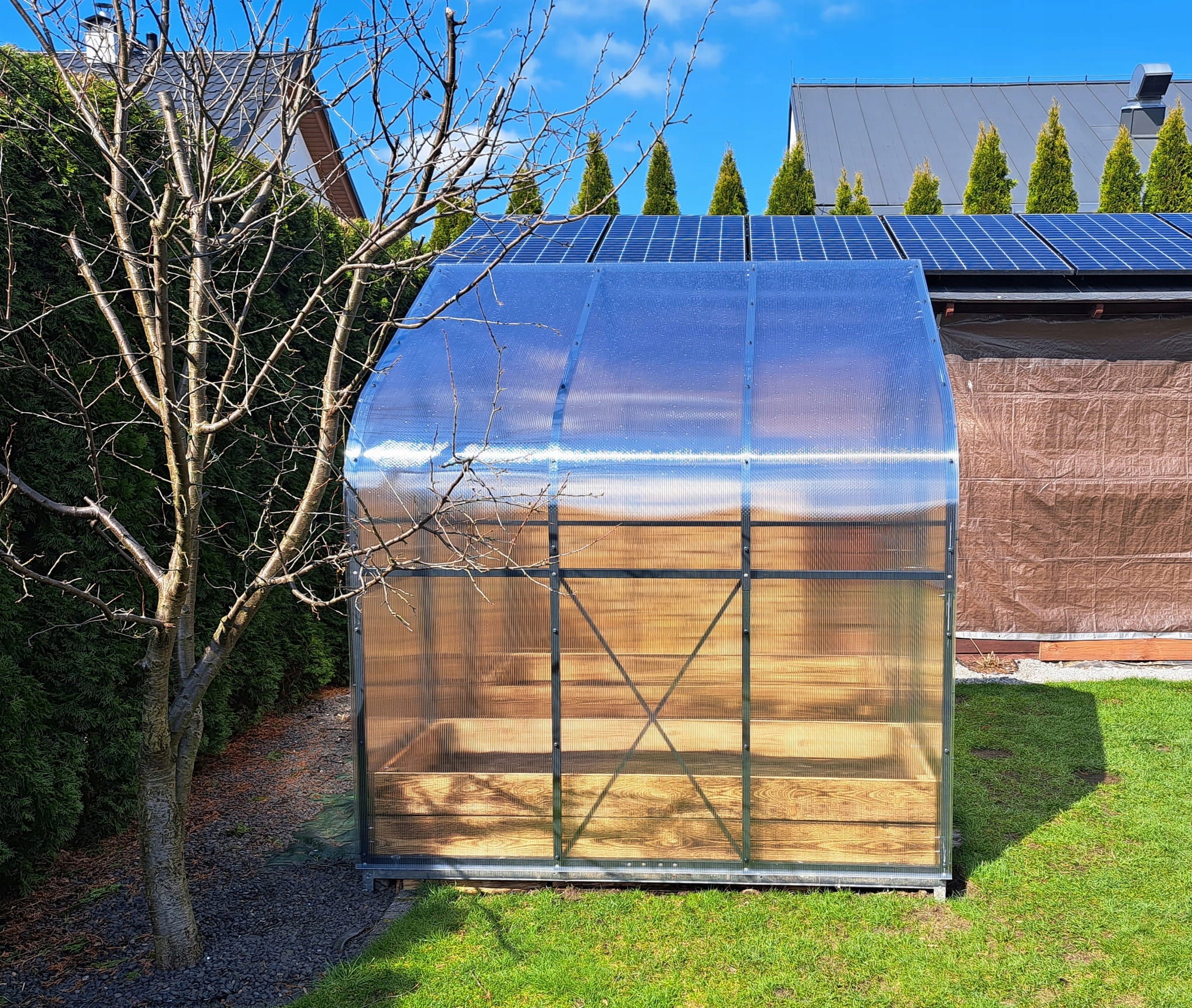 GREENHOUSE POLYCARBONATE TUNNEL 5M2 250X200 PTF POLAND ANTHRACITE GREY Manufacturer PTF
