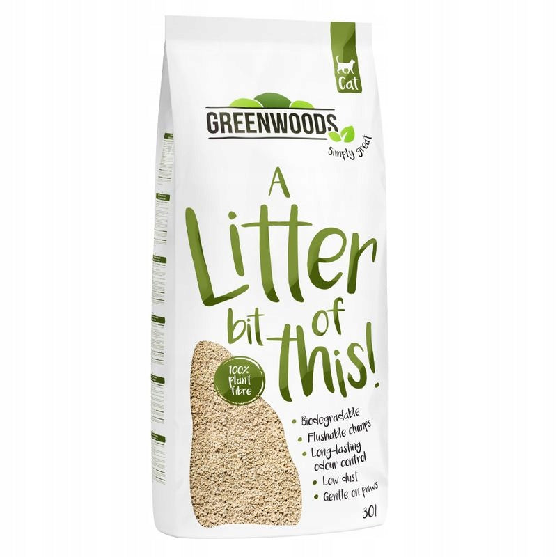 GREENWOODS Plant Fibre cat litter 30l