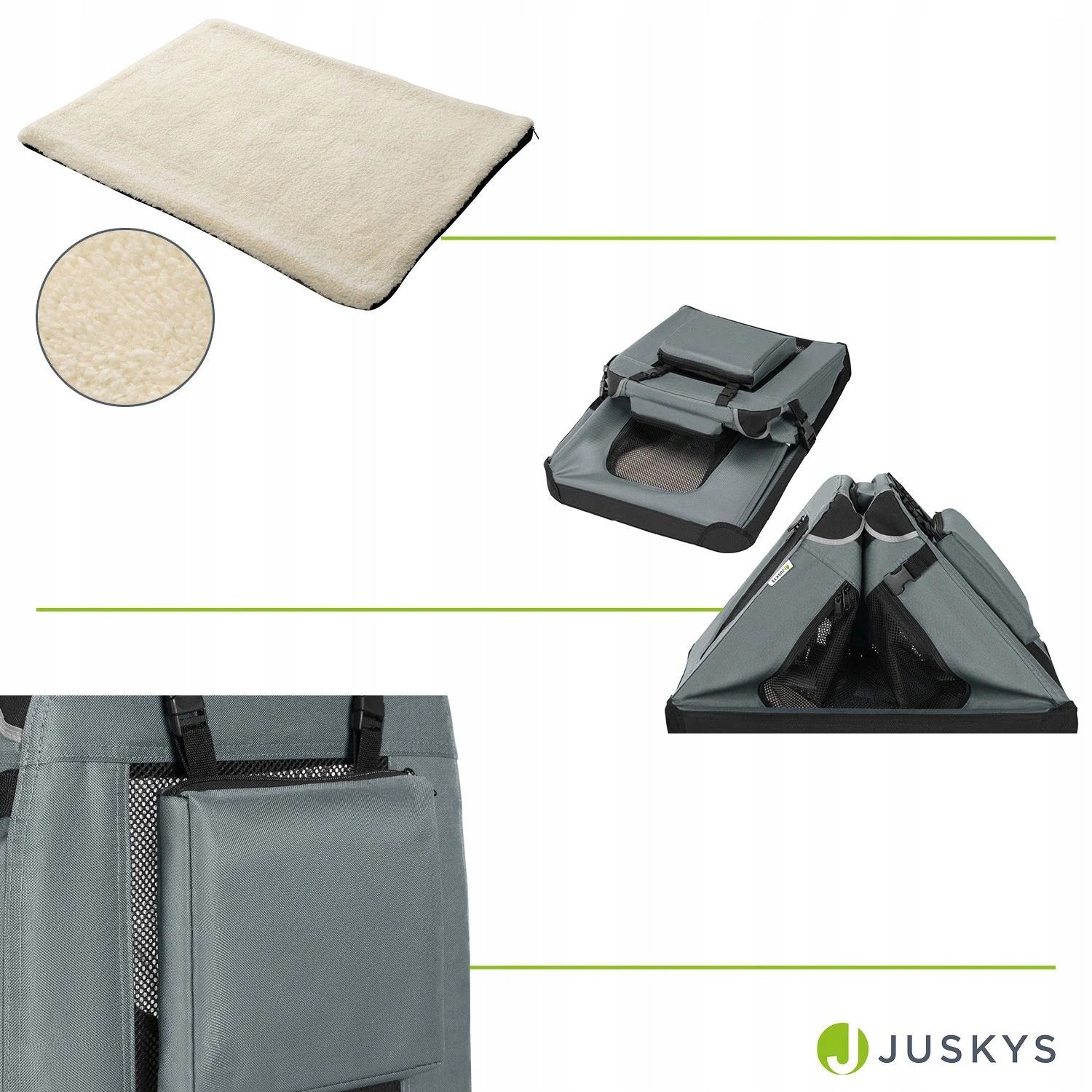 GREY CARRYING BAG FOLDING CAT DOG PLAYPEN TRANSPORTER M 60x44x42 Kind carrier