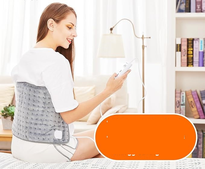 GREY HEATING MAT FOR BACK NECK AND SHOULDERS 100% POLYESTER 30 X 60 CM Medical device no