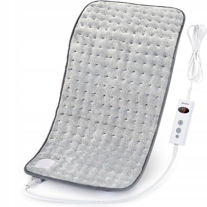 GREY HEATING MAT FOR BACK NECK AND SHOULDERS 100% POLYESTER 30 X 60 CM