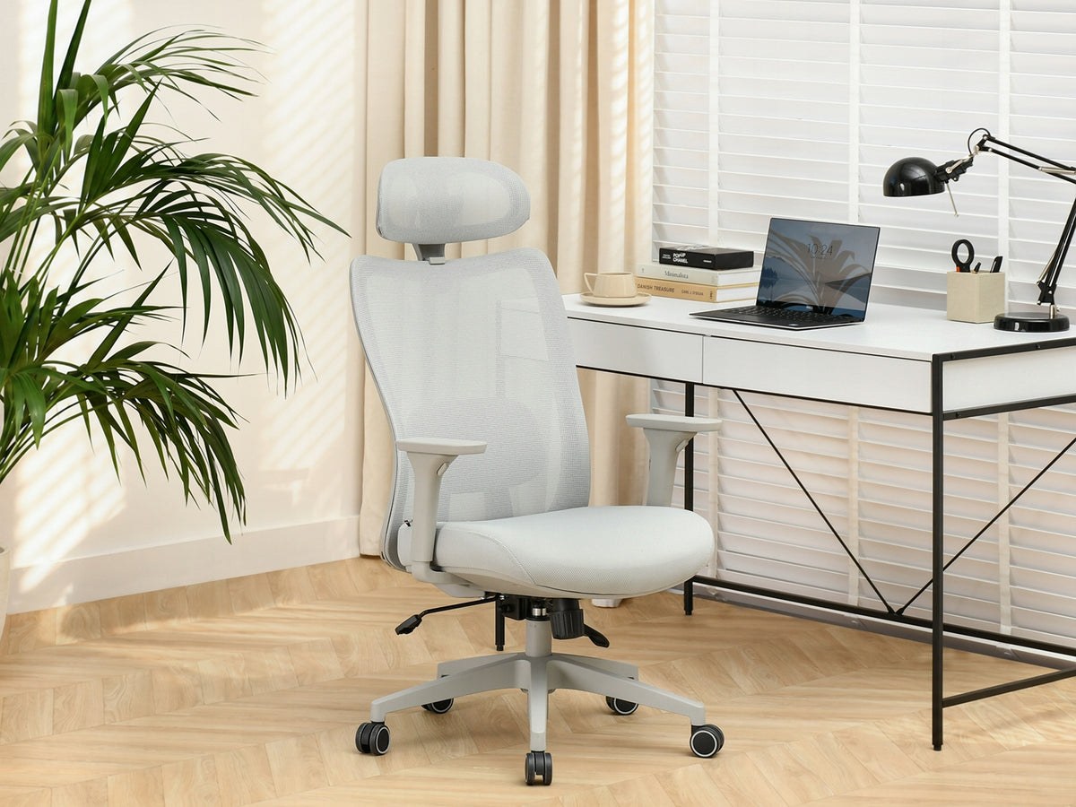 GREY OFFICE CHAIR WITH ADJUSTABLE HEADREST ARMREST HEIGHT ARGON Manufacturer code 5907698698005