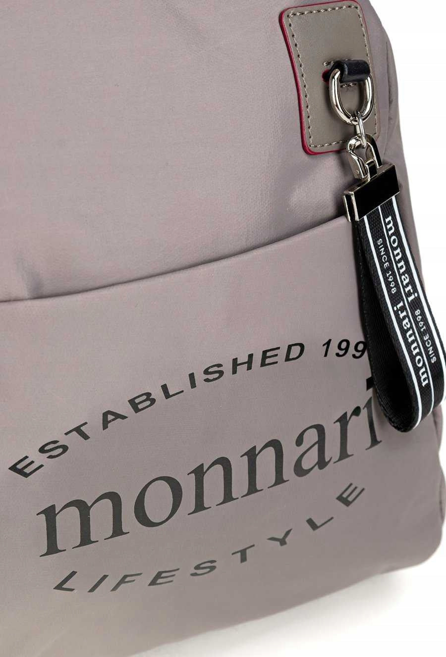 GREY POLYESTER BACKPACK FOR WOMEN MONNARI ZIP-UP Packaging status original
