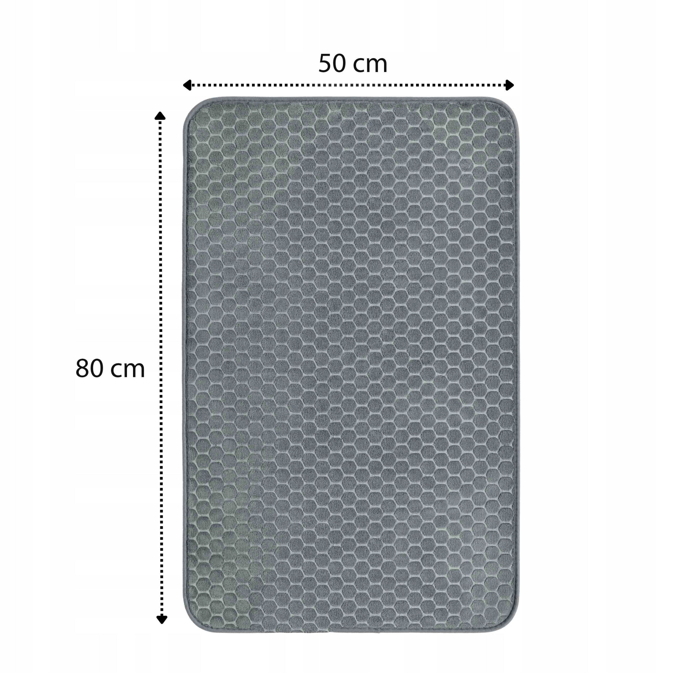 GREY RUG 50x80 CM Bathroom Toilet Soft Absorbent NON-SLIP Stylish Brand Rodeno