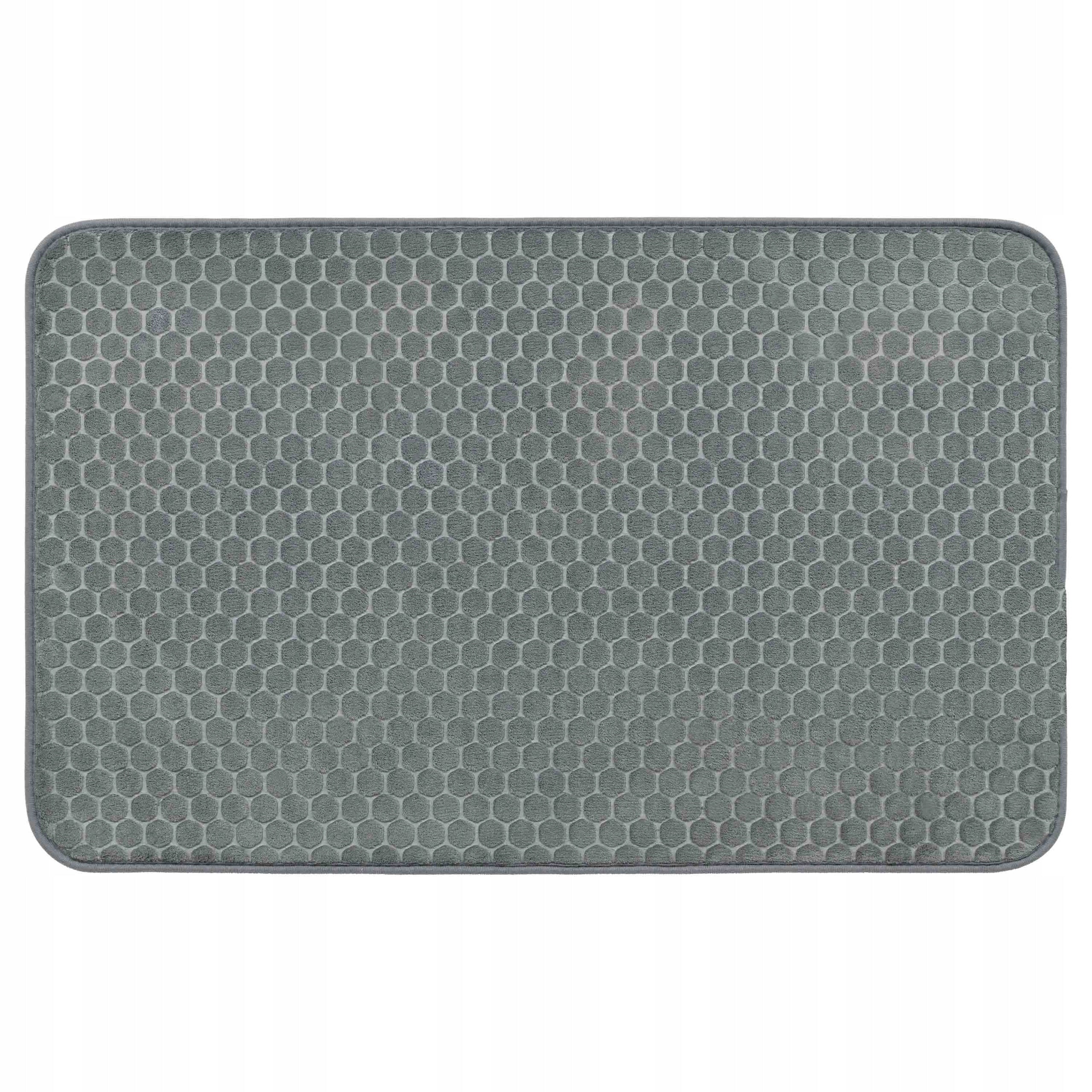 GREY RUG 50x80 CM Bathroom Toilet Soft Absorbent NON-SLIP Stylish Packaging status original