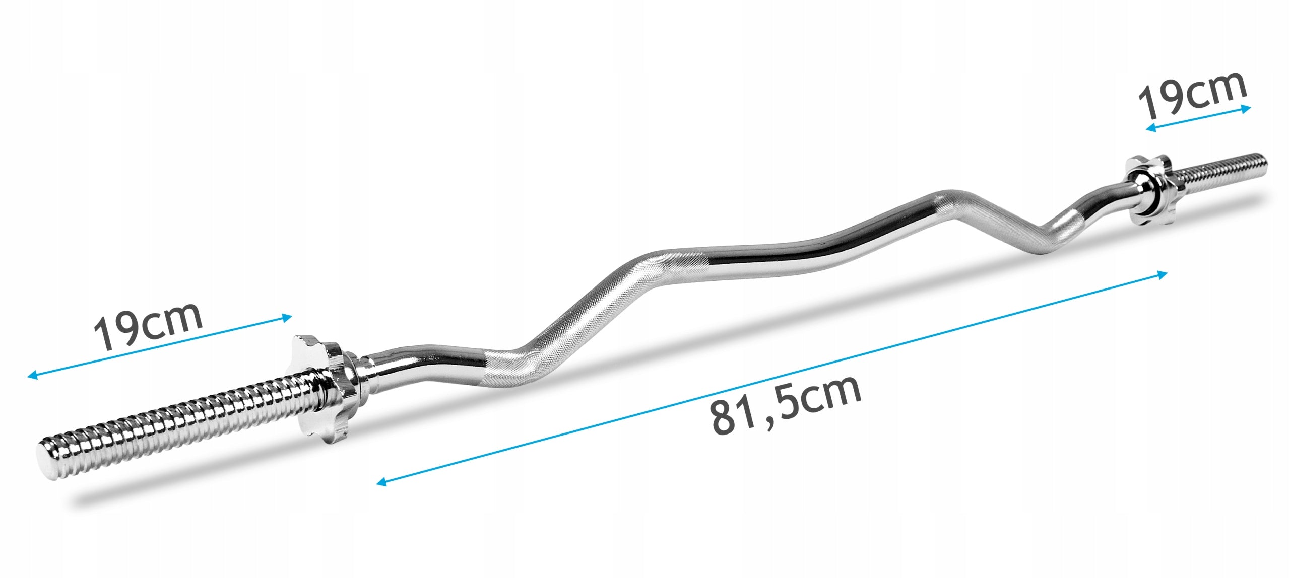 GRIFFIN SLIGHTLY BROKEN 120cm diameter 25mm BARBELL BAR full STEEL threaded CLAMPS Kind EZ curl bar