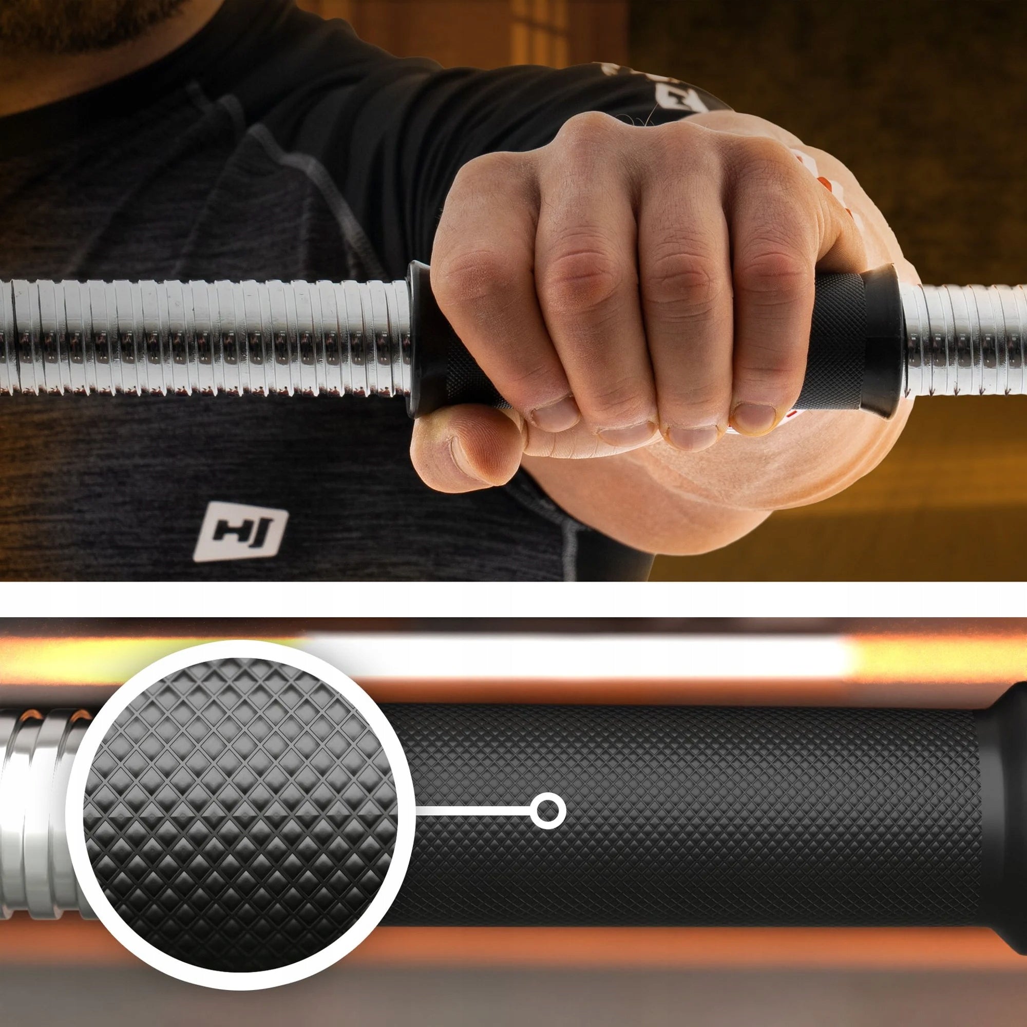 GRIFFIN for dumbbells straight threaded grooved handles fitness nut length 52cm Kind straight