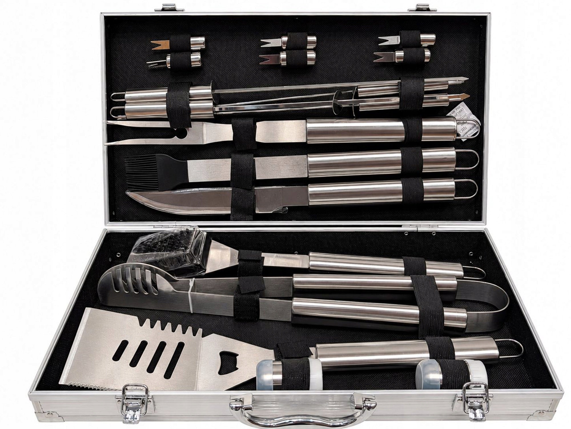 GRILL ACCESSORIES SET BBQ 18 EL SUITCASE STEEL GRILL UTENSILS GIFT Packaging status original