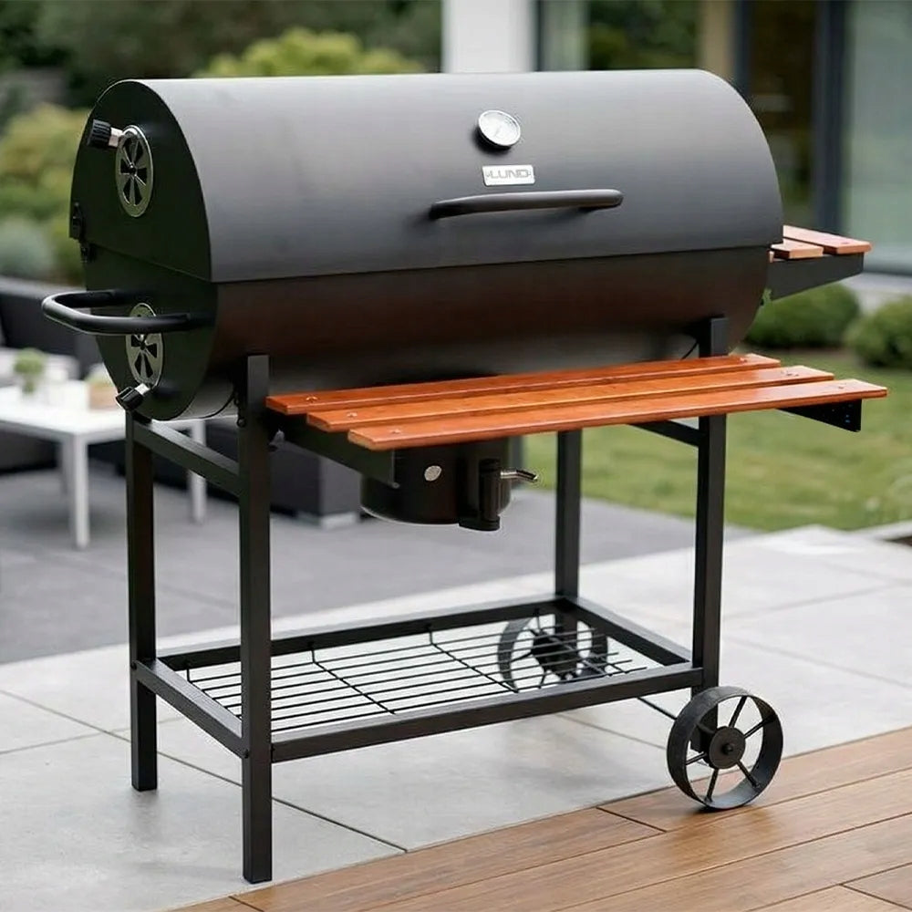 GRILL CHARCOAL BARREL WITH COVER GARDEN ASHTRAY LARGE 71X35CM LUND Manufacturer code T24-0110