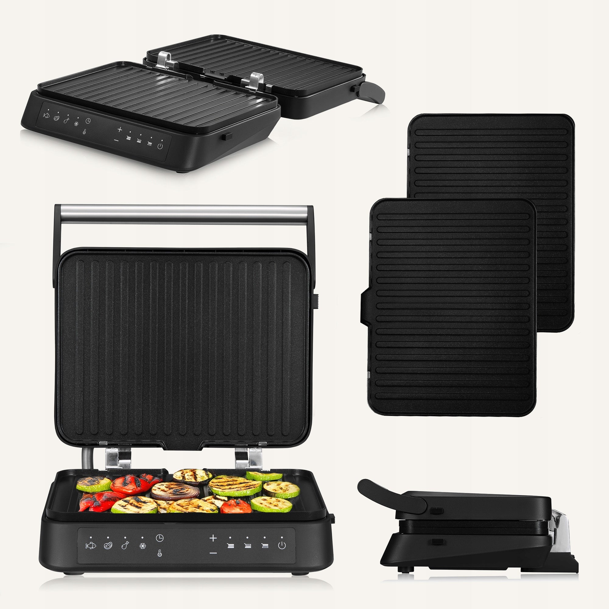 GRILL ELECTRIC FOLDING TOASTER 2000W Timer Panini 2 THERMOSTATS Power rating 2000 W