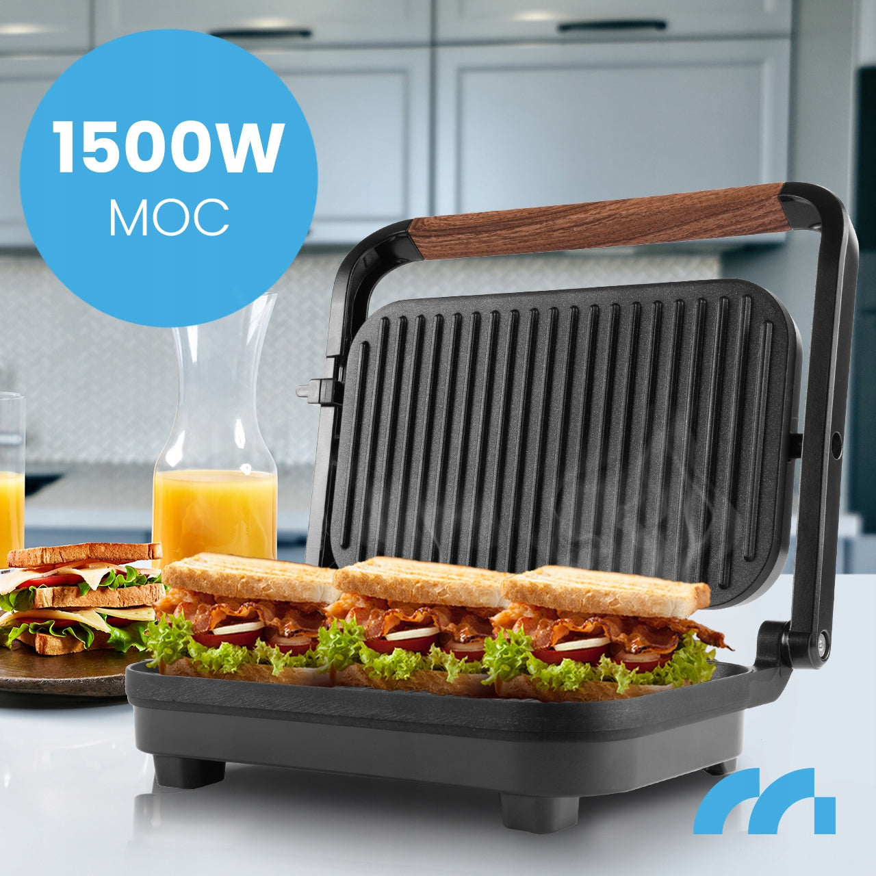 GRILL ELECTRIC SANDWICH TOASTER PANINI TOASTER FOLDING NON-STICK Packaging status original