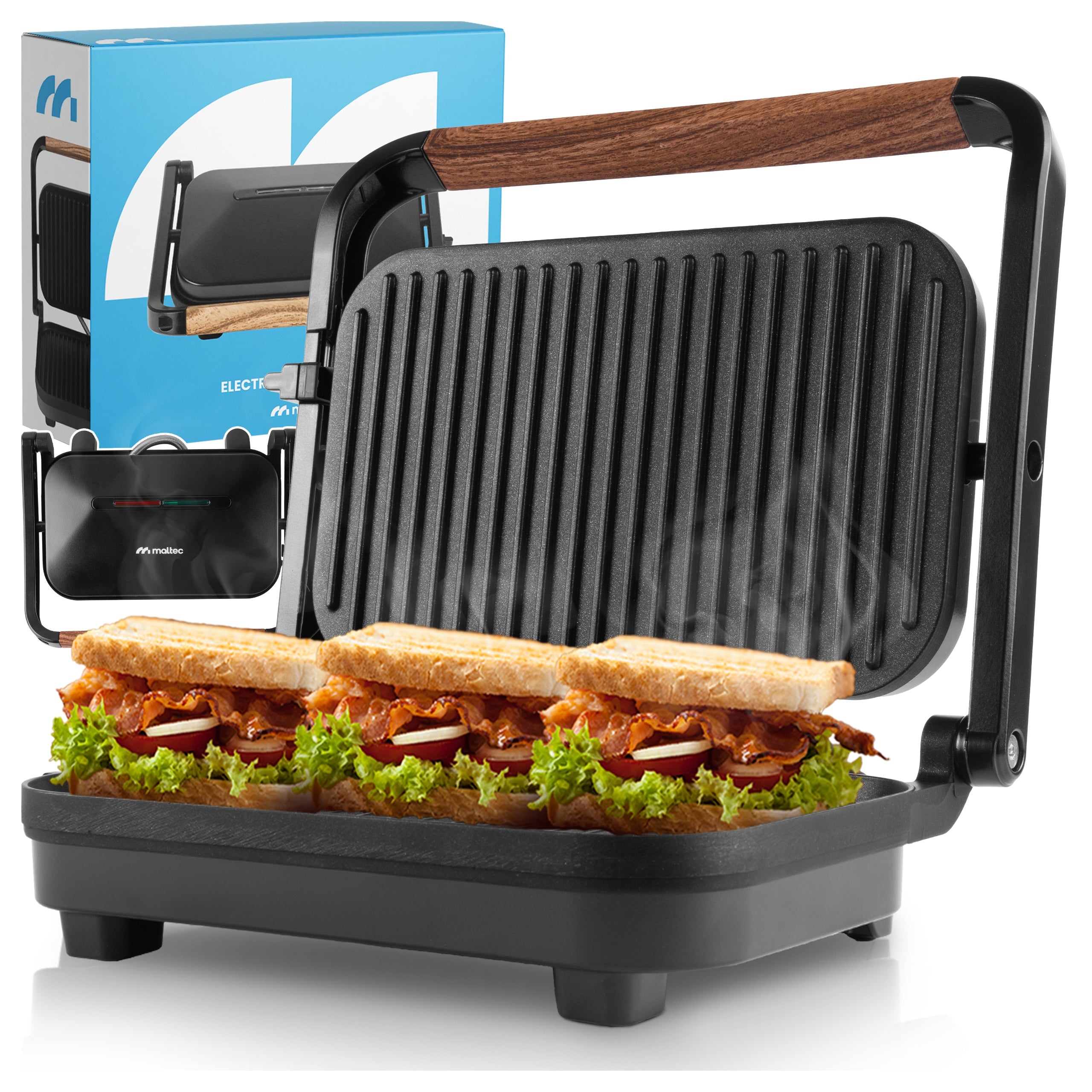 GRILL ELECTRIC SANDWICH TOASTER PANINI TOASTER FOLDING NON-STICK
