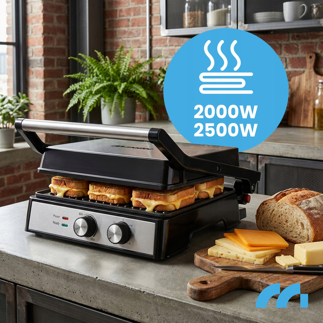 GRILL ELECTRIC TOASTER FOLDING TOASTER FOR SANDWICHES PANINI TIMER 2500W Manufacturer code Grill Elektryczny Opiekacz 109856