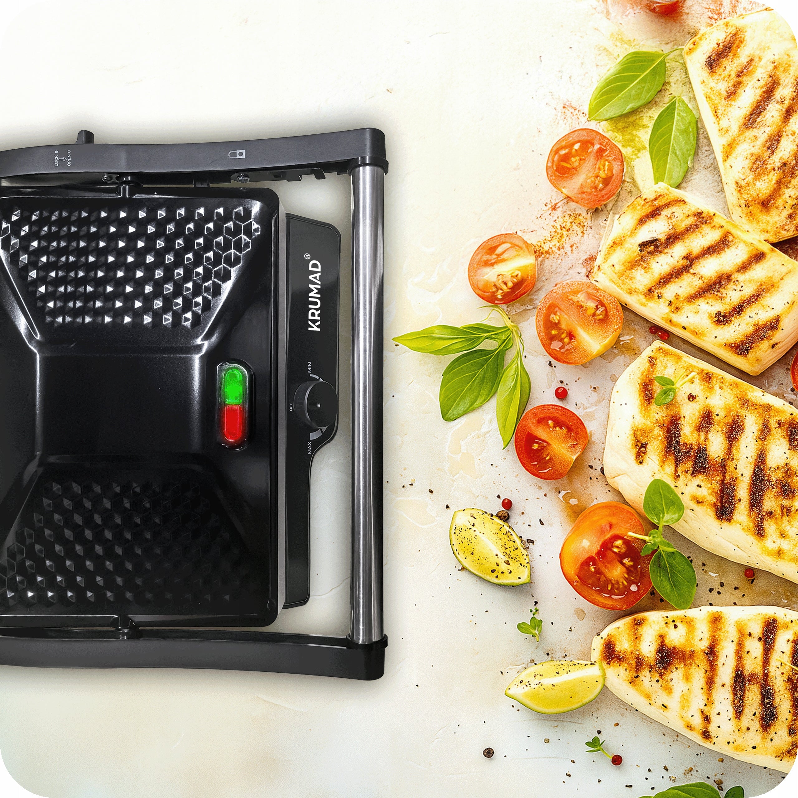 GRILL ELECTRIC TOASTER OVEN LARGE FOR SANDWICHES FOLDING POWER 2000W Model GRILL ELEKTRYCZNY KMD159