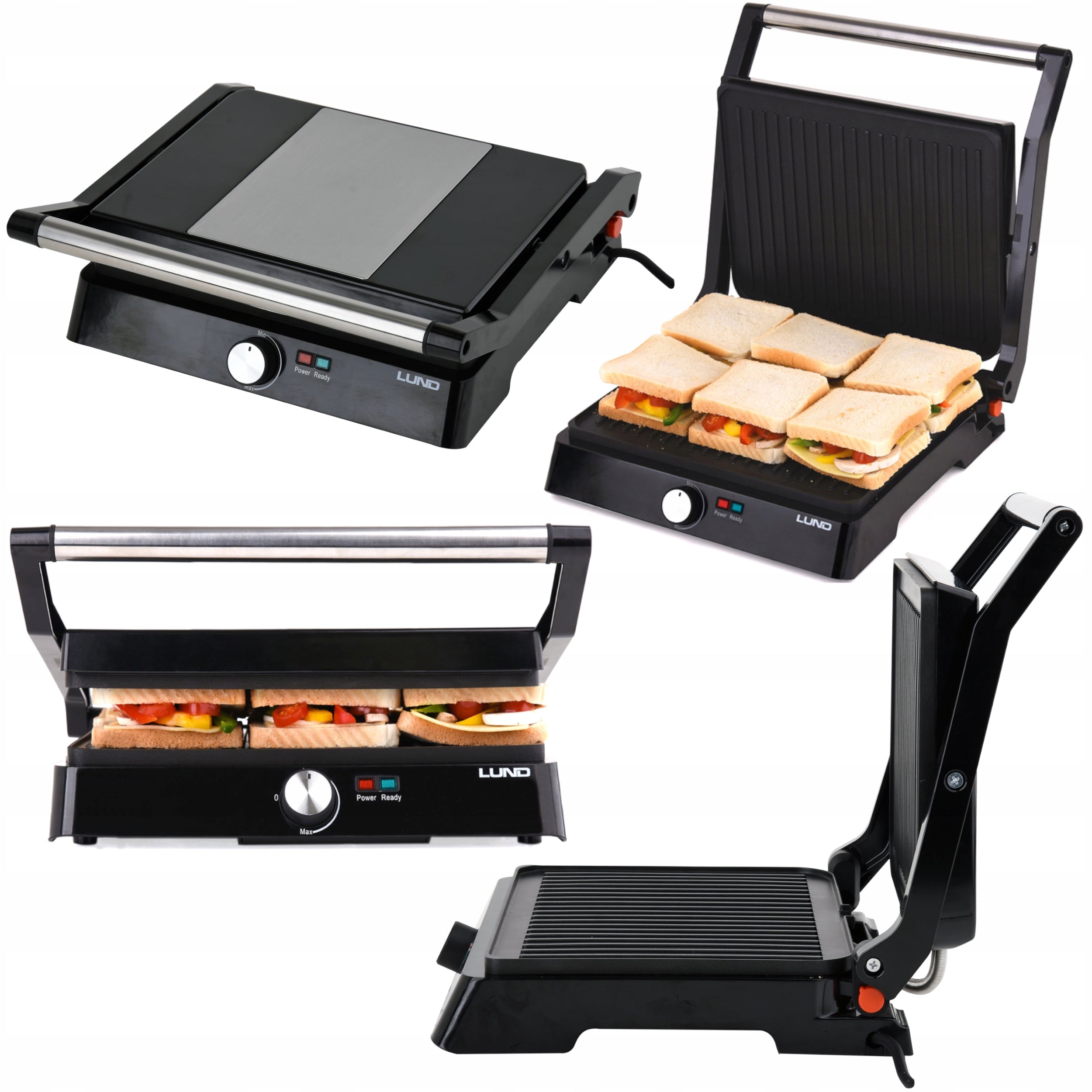 GRILL ELECTRIC VEGETABLE MEAT TOASTER 2200W 29X23CM FOLDING STRONG Power rating 2200 W