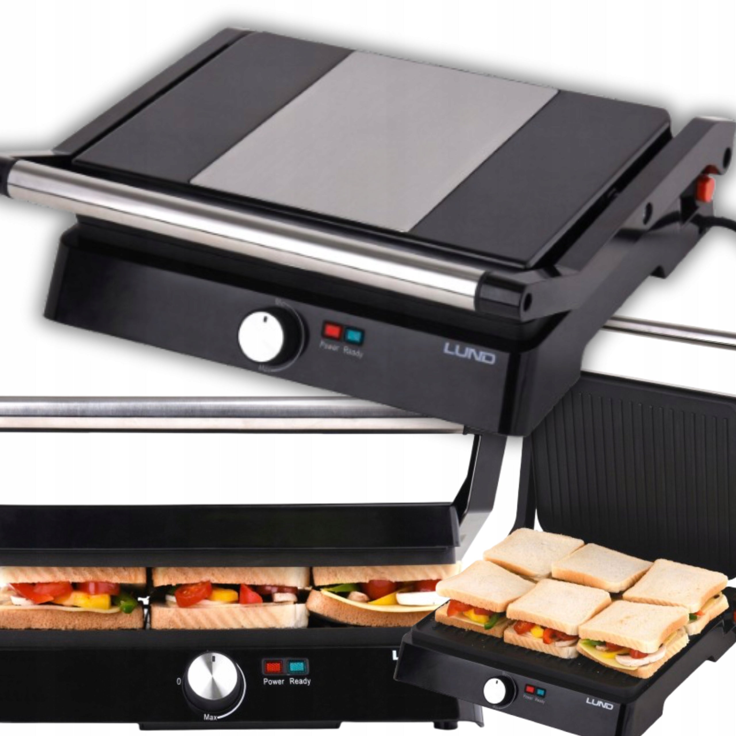 GRILL ELECTRIC VEGETABLE MEAT TOASTER 2200W 29X23CM FOLDING STRONG