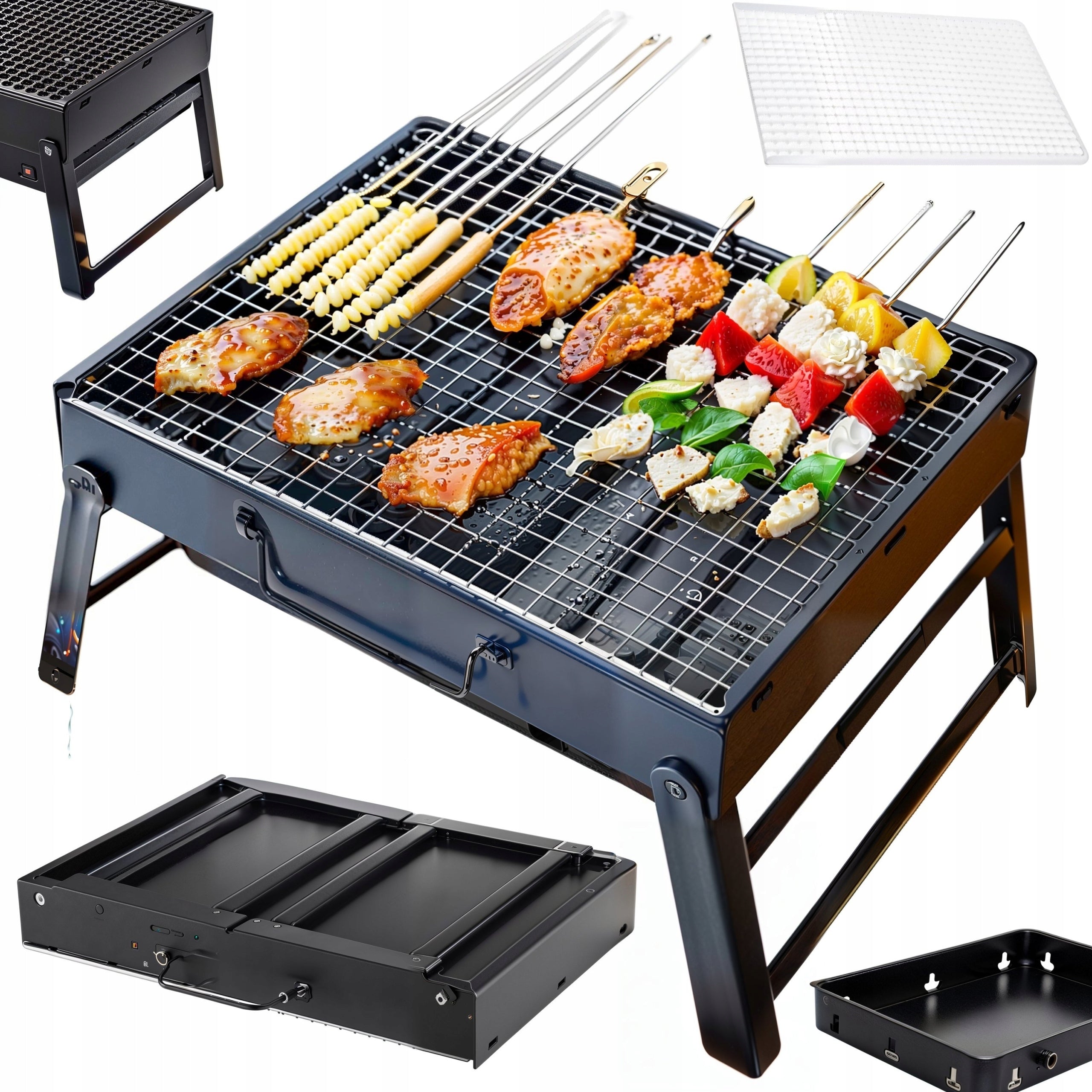 GRILL FOLDING HIKING PORTABLE GARDEN CHARCOAL SUITCASE WITH HANDLE