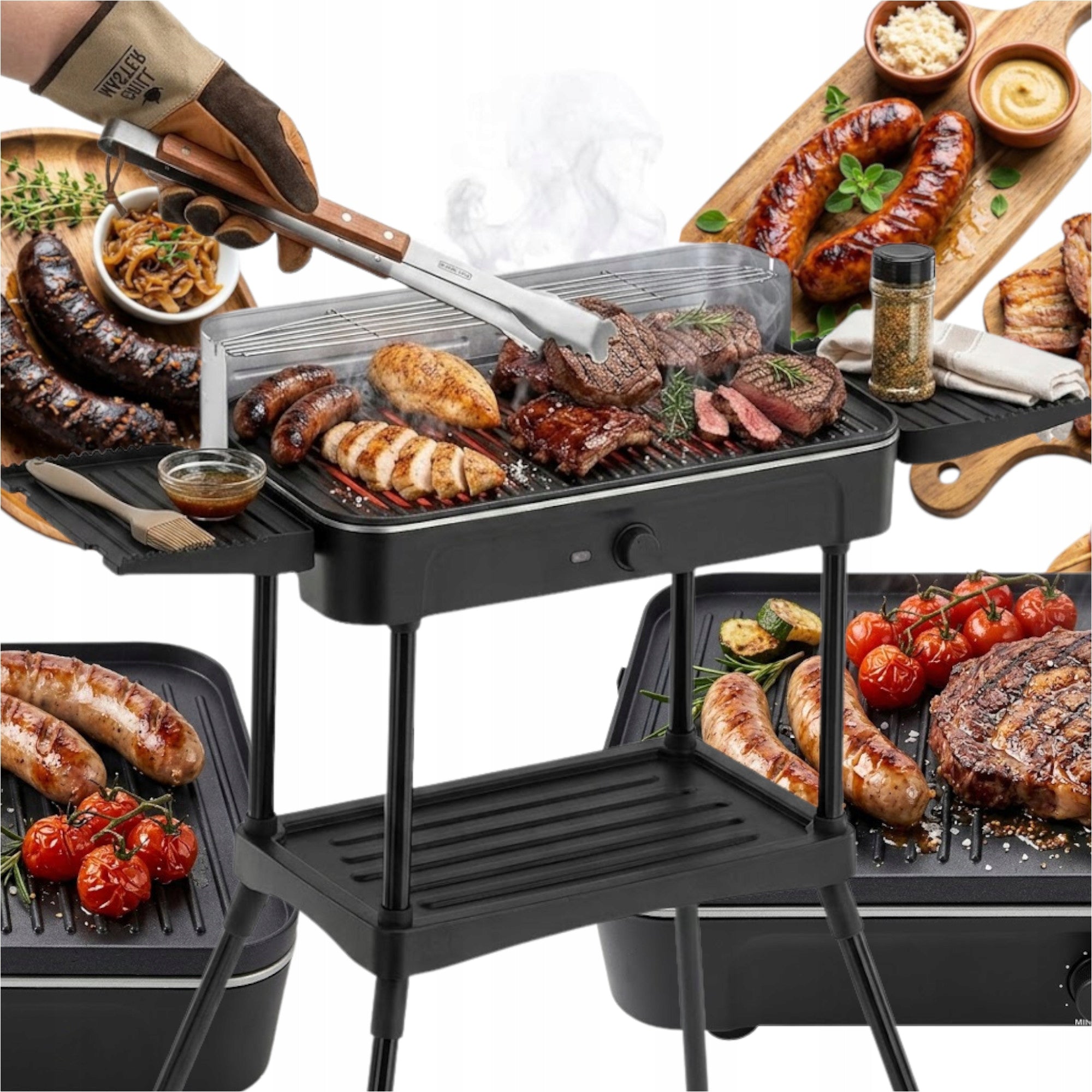 GRILL FOR KITCHEN AND GARDEN STANDING WITH REMOVABLE GRATE WINTER/SUMMER 50x25cm