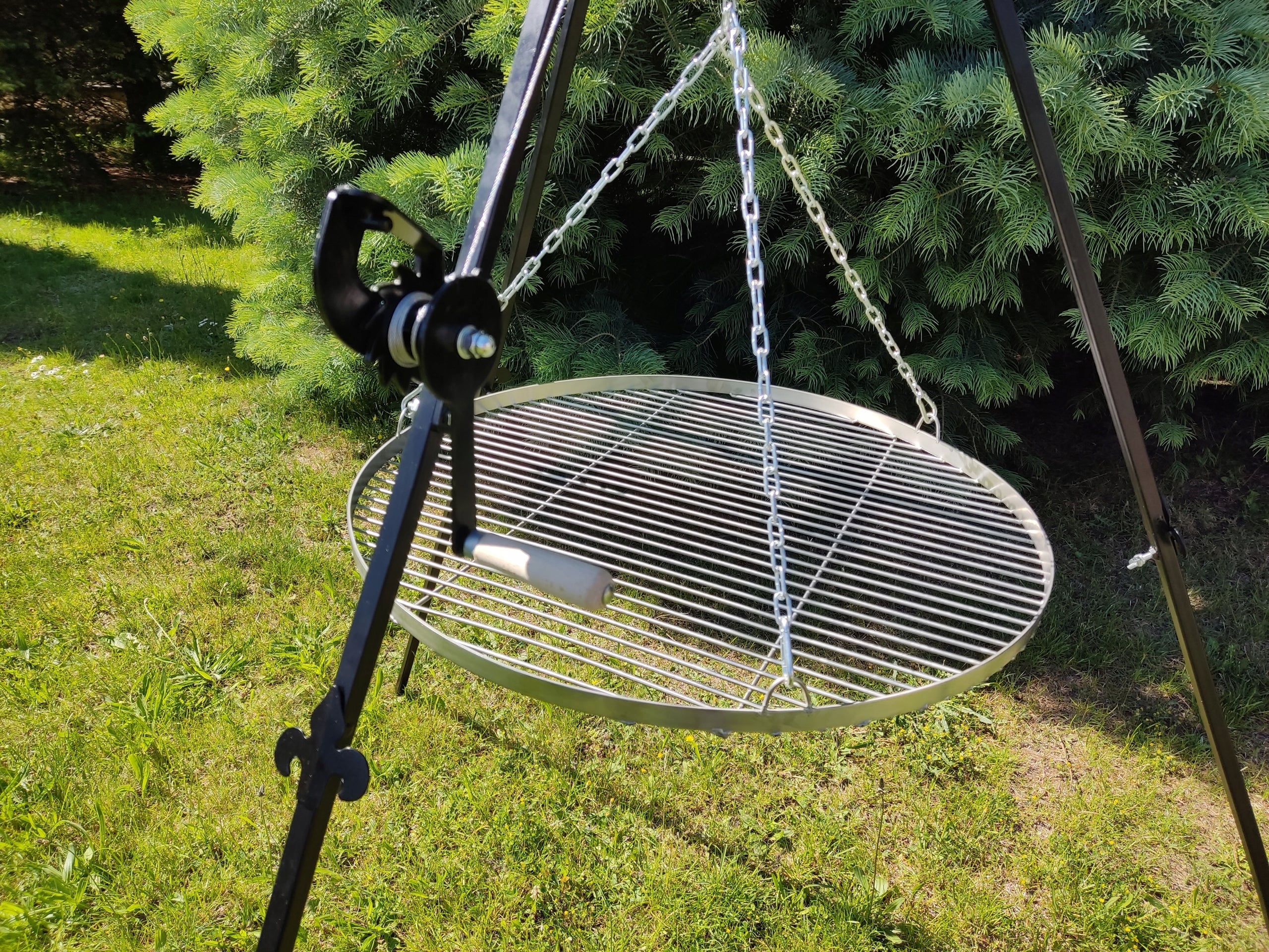 GRILL GARDEN TRIPOD FOCAL LENGTH 193 RACK WITH GRATE STAINLESS FIREPLACE Material steel