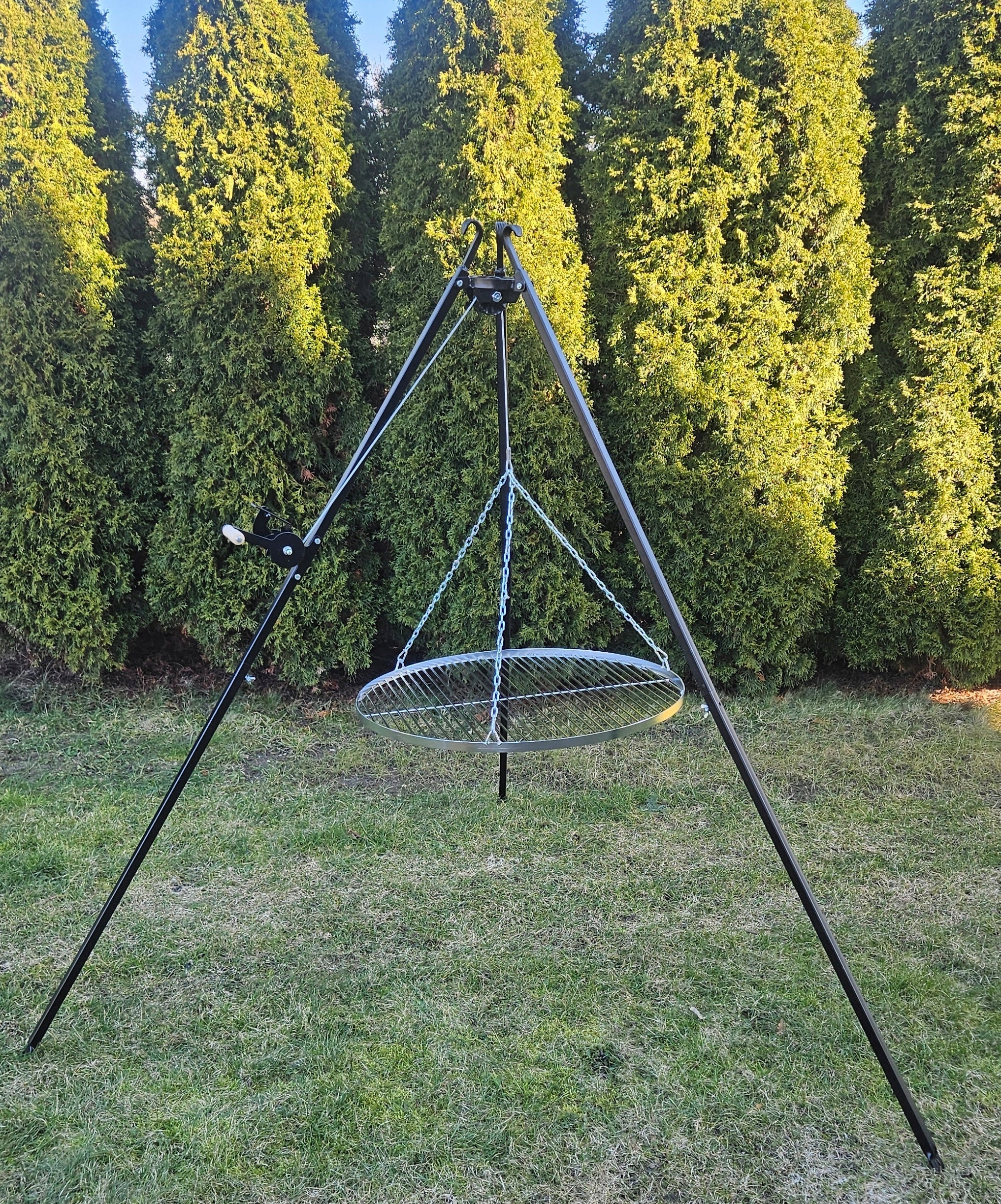 GRILL GARDEN TRIPOD THICK NICKEL GRATE 70 over hearth Manufacturer code Trójnóg191-rusztnikiel70