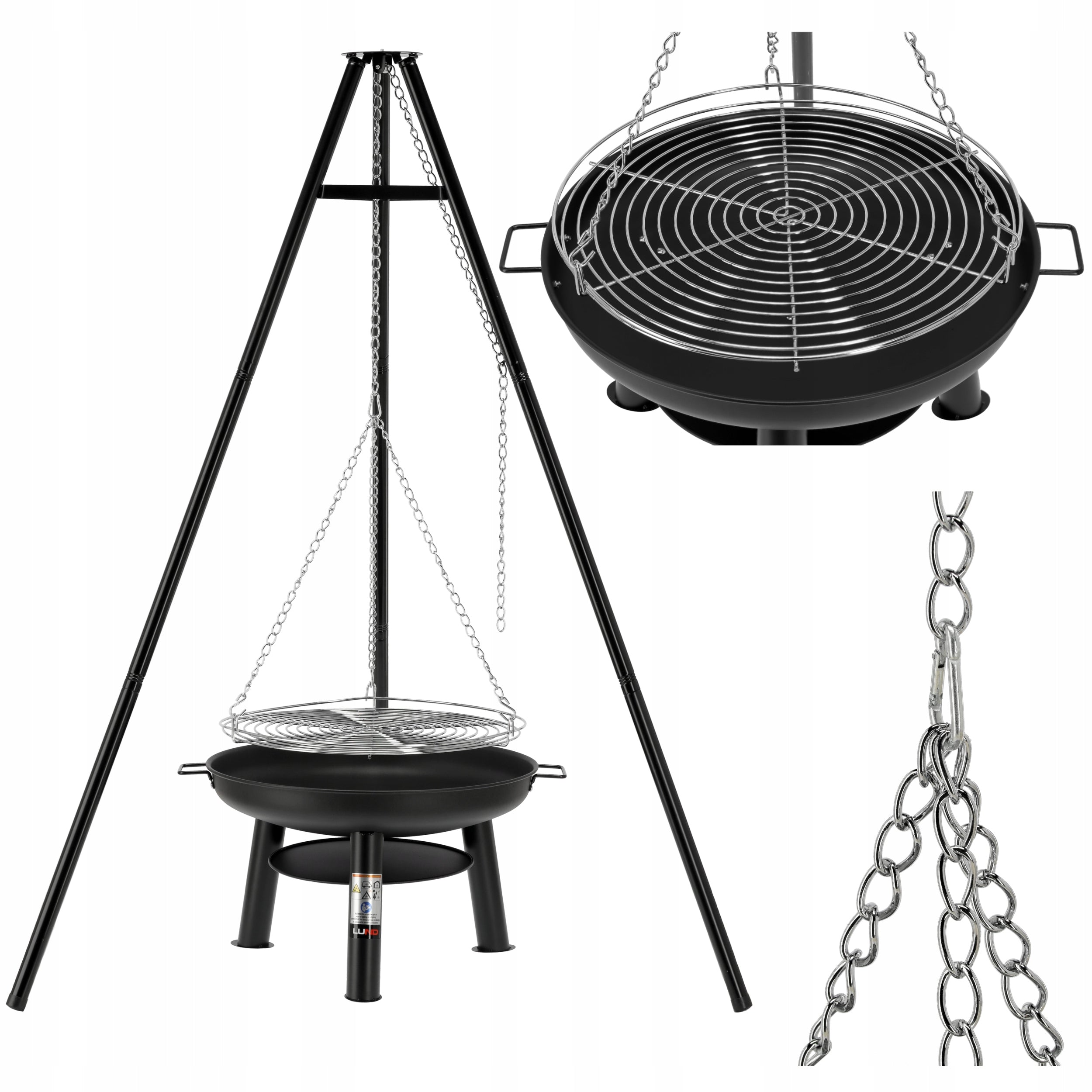 GRILL HANGING GARDEN TRIPOD FOCAL HEARTH GRATE 56,5CM LUND