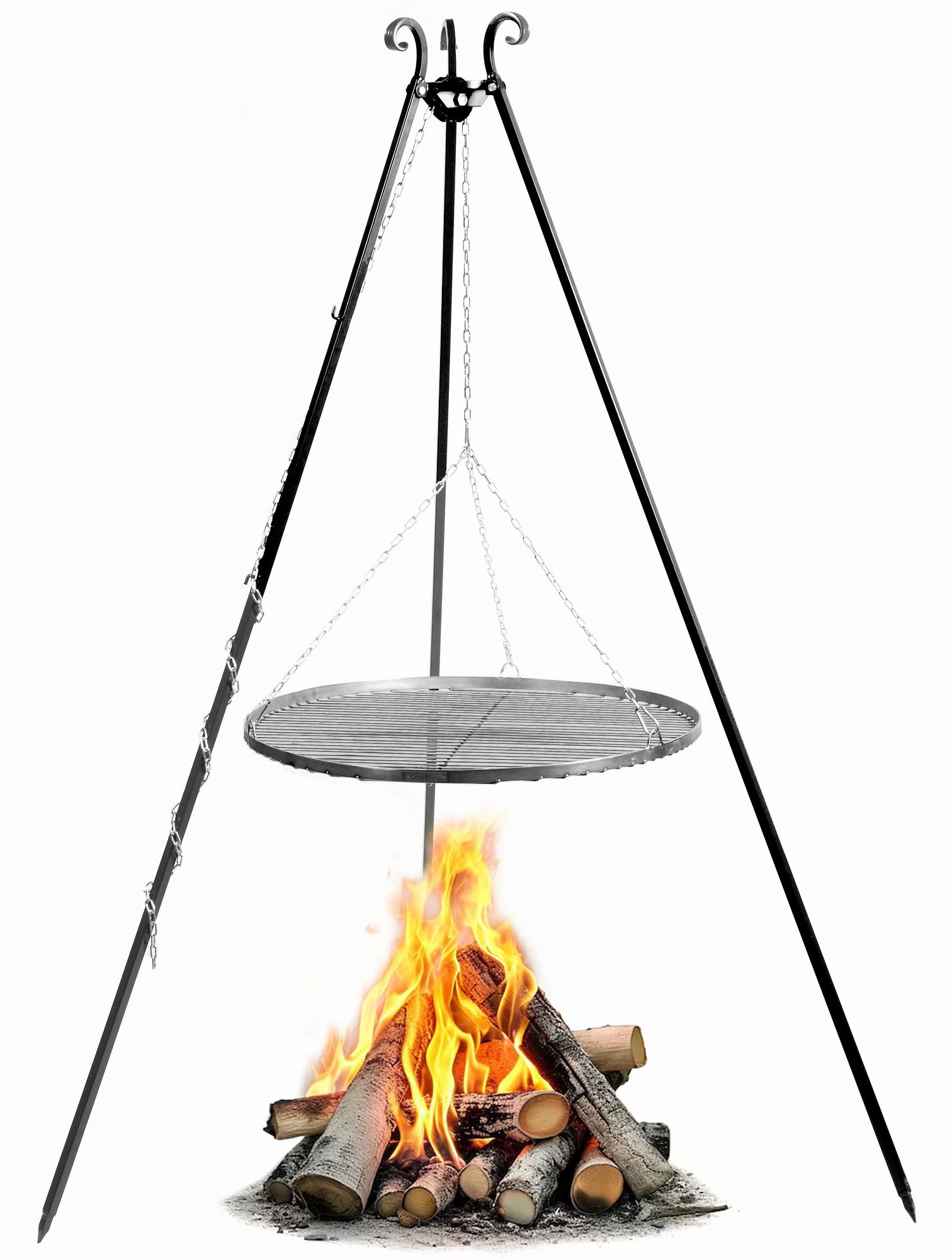 GRILL ON TRIPOD GARDEN GRATE 80CM OVER FIREPLACE HANGING