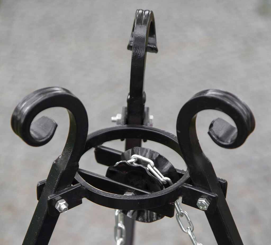 GRILL ON TRIPOD GARDEN GRATE HANGING STAINLESS STEEL 60CM OVER THE FIREPLACE Grill height 180 cm