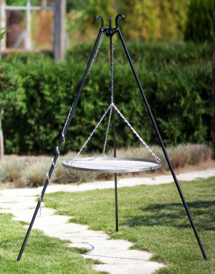 GRILL ON TRIPOD GARDEN GRATE HANGING STAINLESS STEEL 60CM OVER THE FIREPLACE Manufacturer CookKing