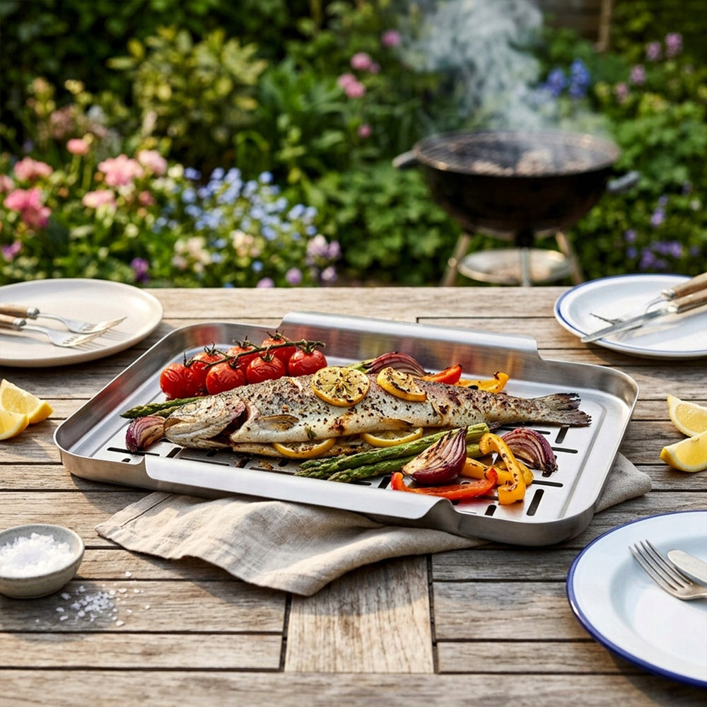 GRILL Plate Sheet Tray Grilling Grate Perforated Steel 29,5cm Product weight with unit packaging 0.53 kg