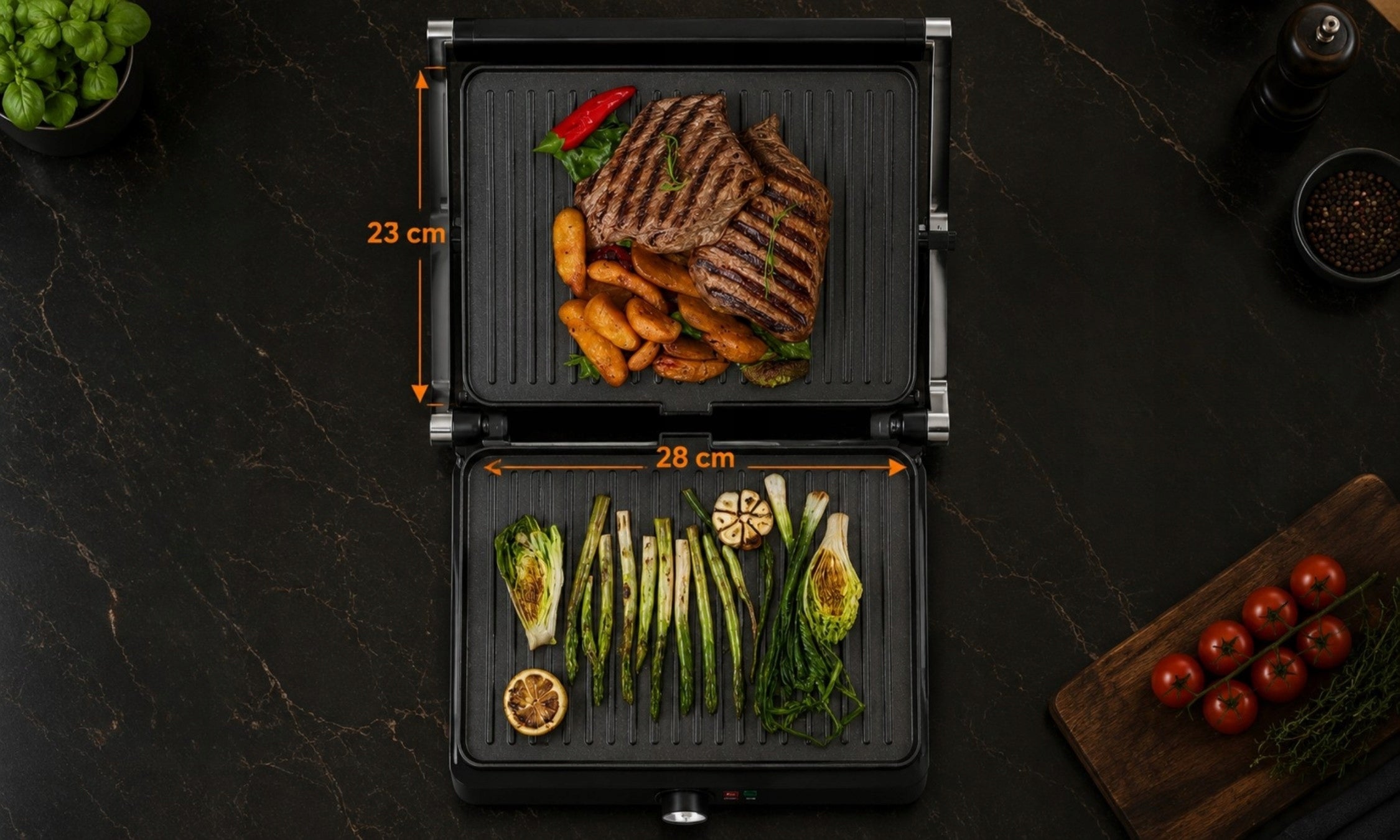 GRILL TOASTER ELECTRIC TOASTER FOR PANINI SANDWICHES FOLDING LARGE 2000W Dominant color black