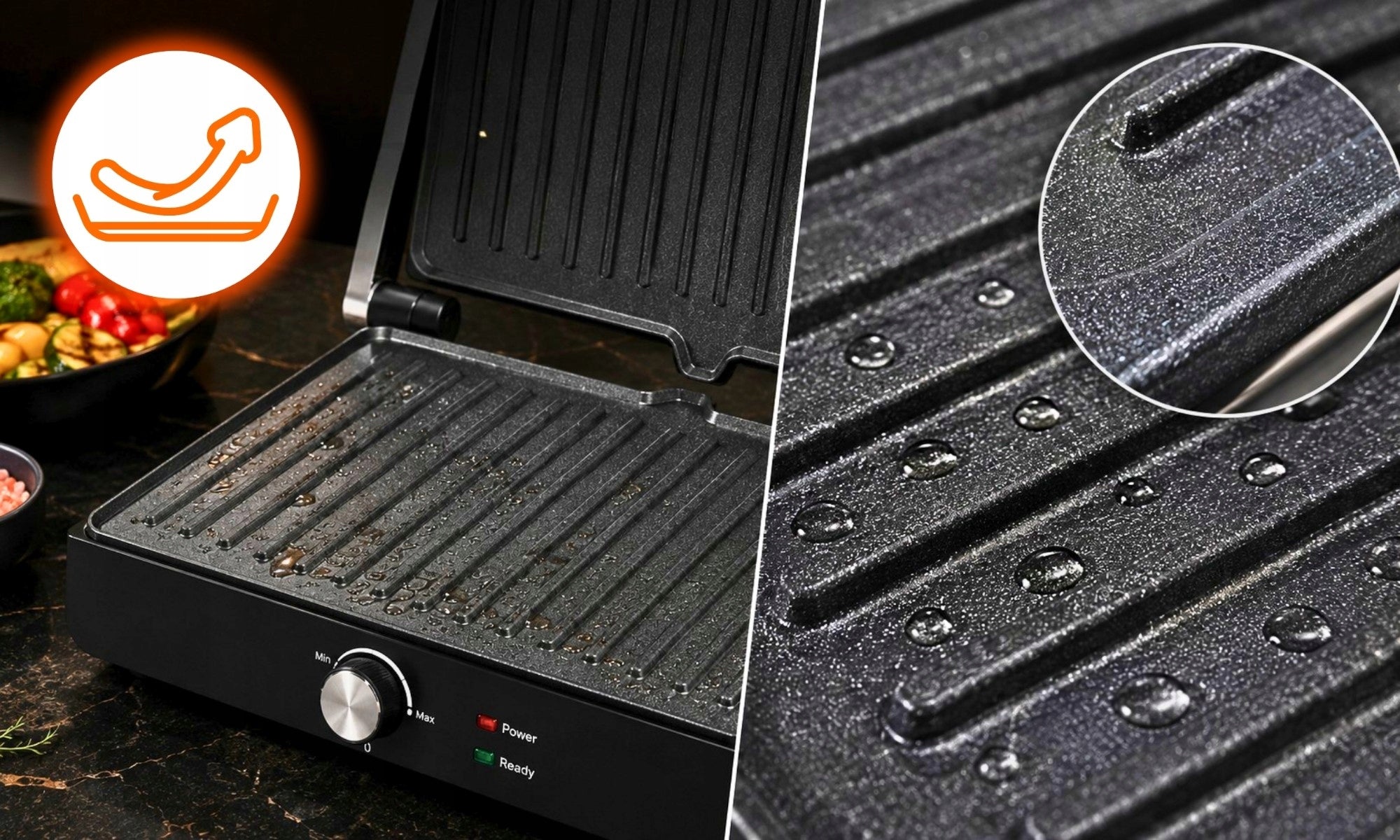 GRILL TOASTER ELECTRIC TOASTER FOR PANINI SANDWICHES FOLDING LARGE 2000W Product weight with unit packaging 2.9 kg