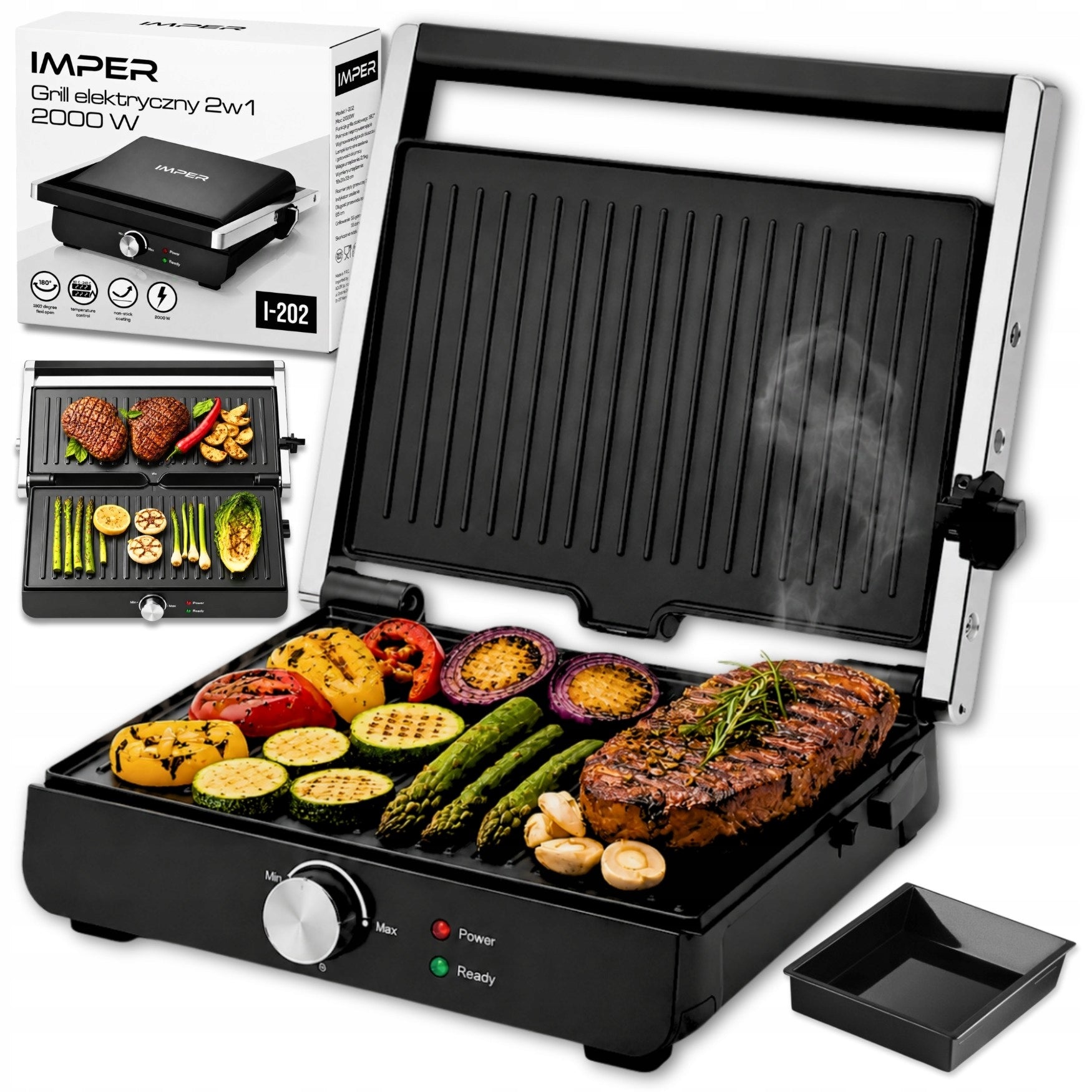 GRILL TOASTER ELECTRIC TOASTER FOR PANINI SANDWICHES FOLDING LARGE 2000W