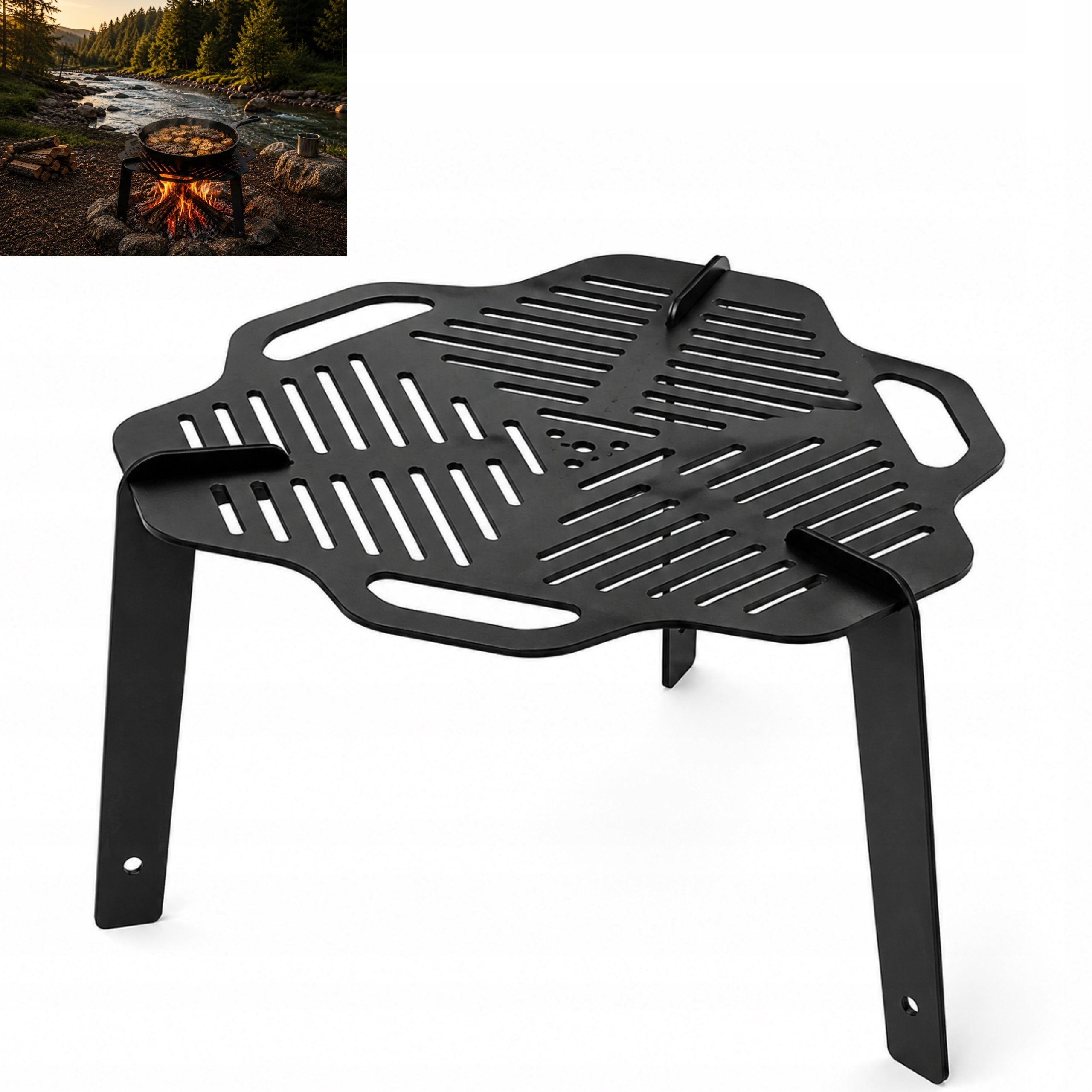GRILL TOURIST GRATEOVER FIREPLACE FOLDING 3MM